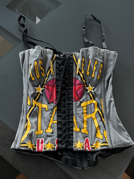 Vintage Dolce & Gabbana “Los Angeles” Graphic Corset Top