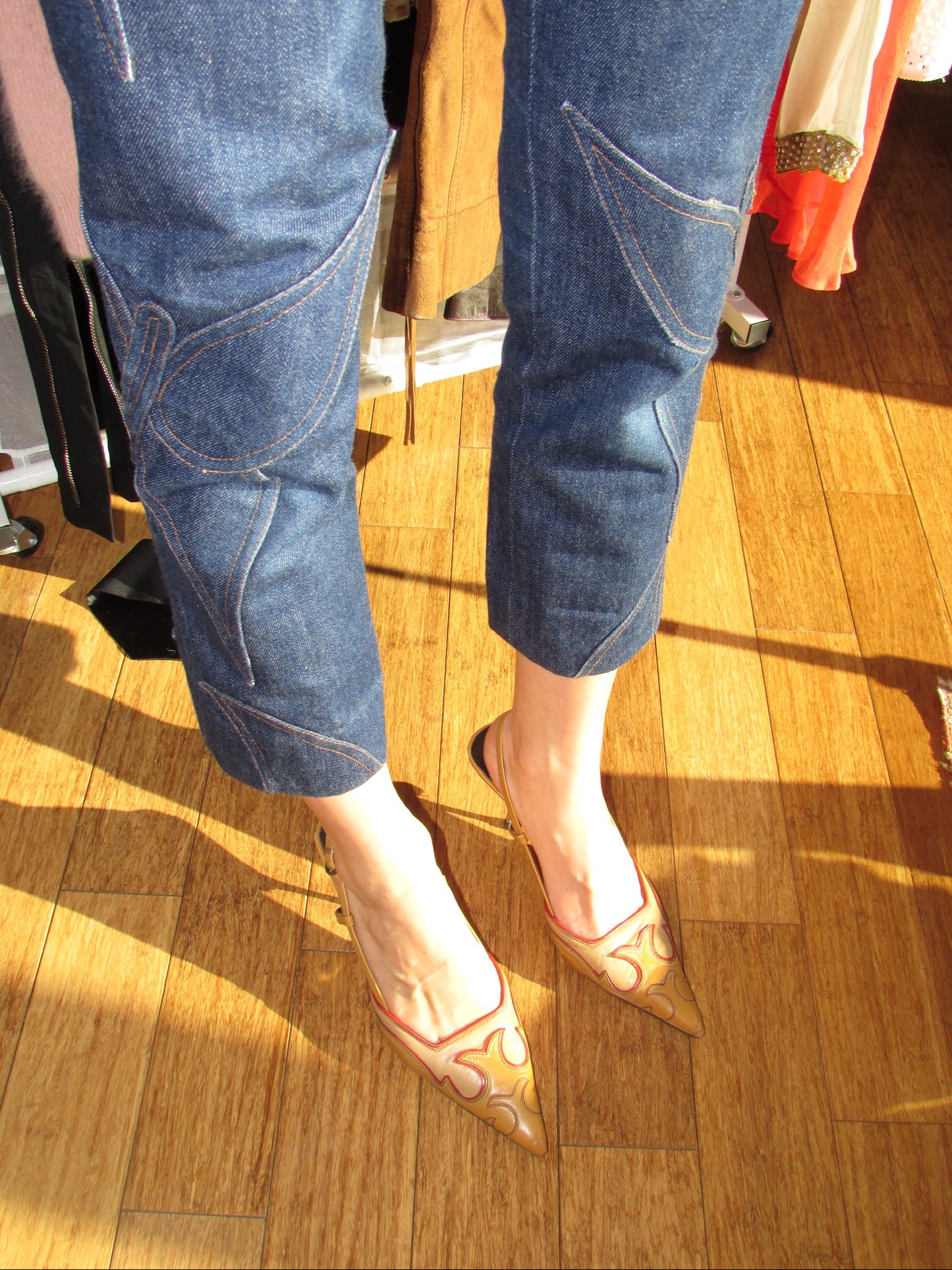 Dolce & Gabbana s/s 2002 Butterfly Denim Capris