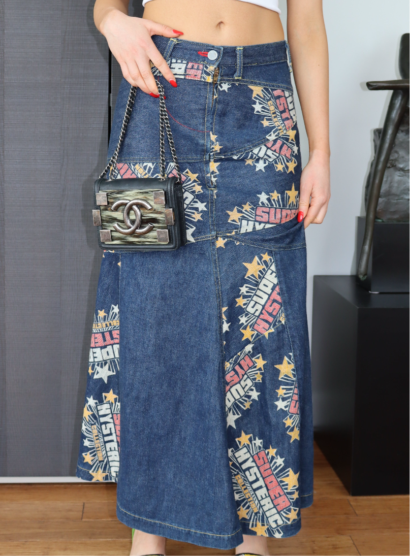 Hysteric Glamour Graphic Denim Skirt – Source of Sweet Hysteric Glamour Graphic Denim Skirt – Source of Sweet