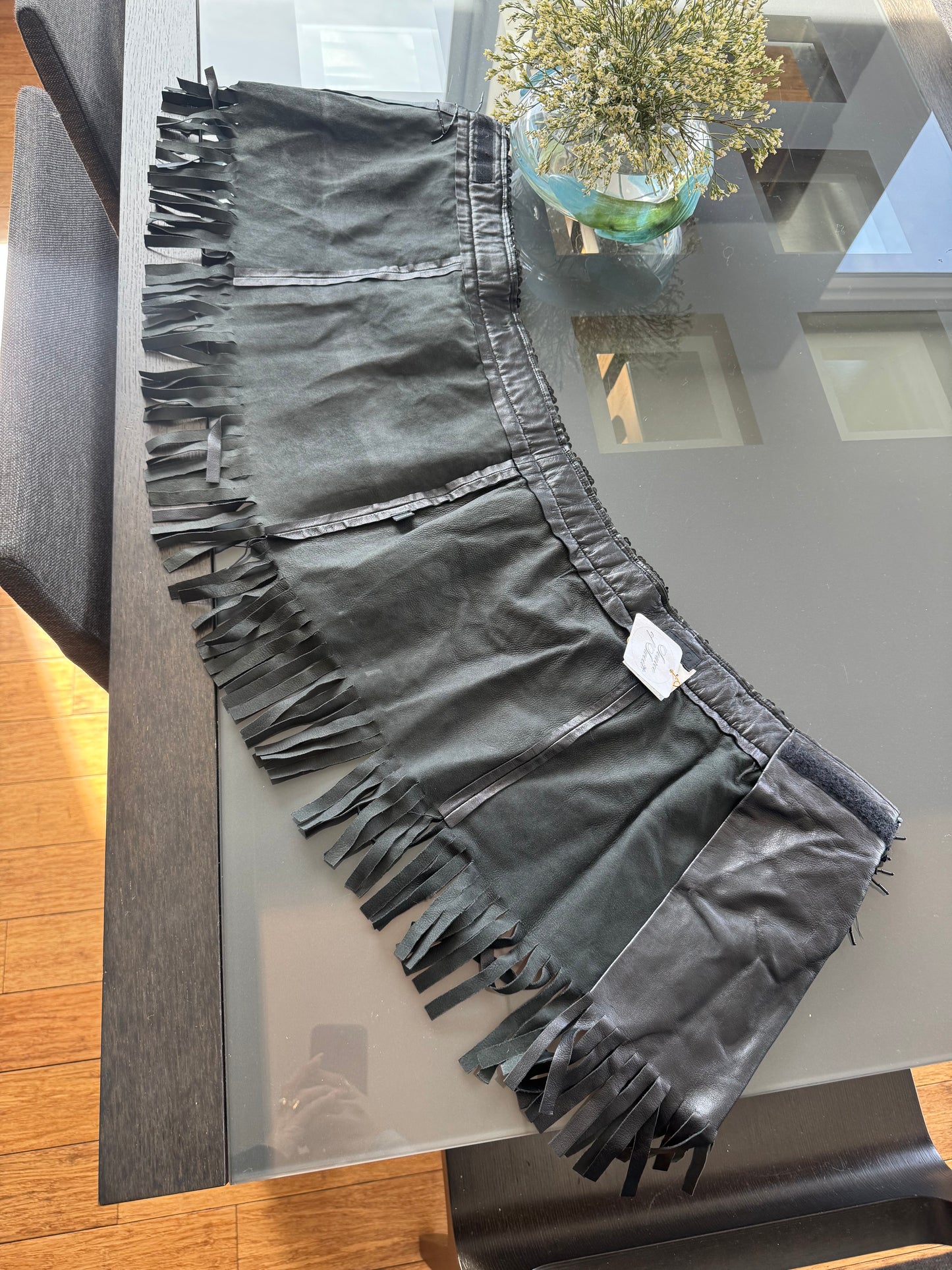 D&G Early 2000s Leather Fringe Skirt