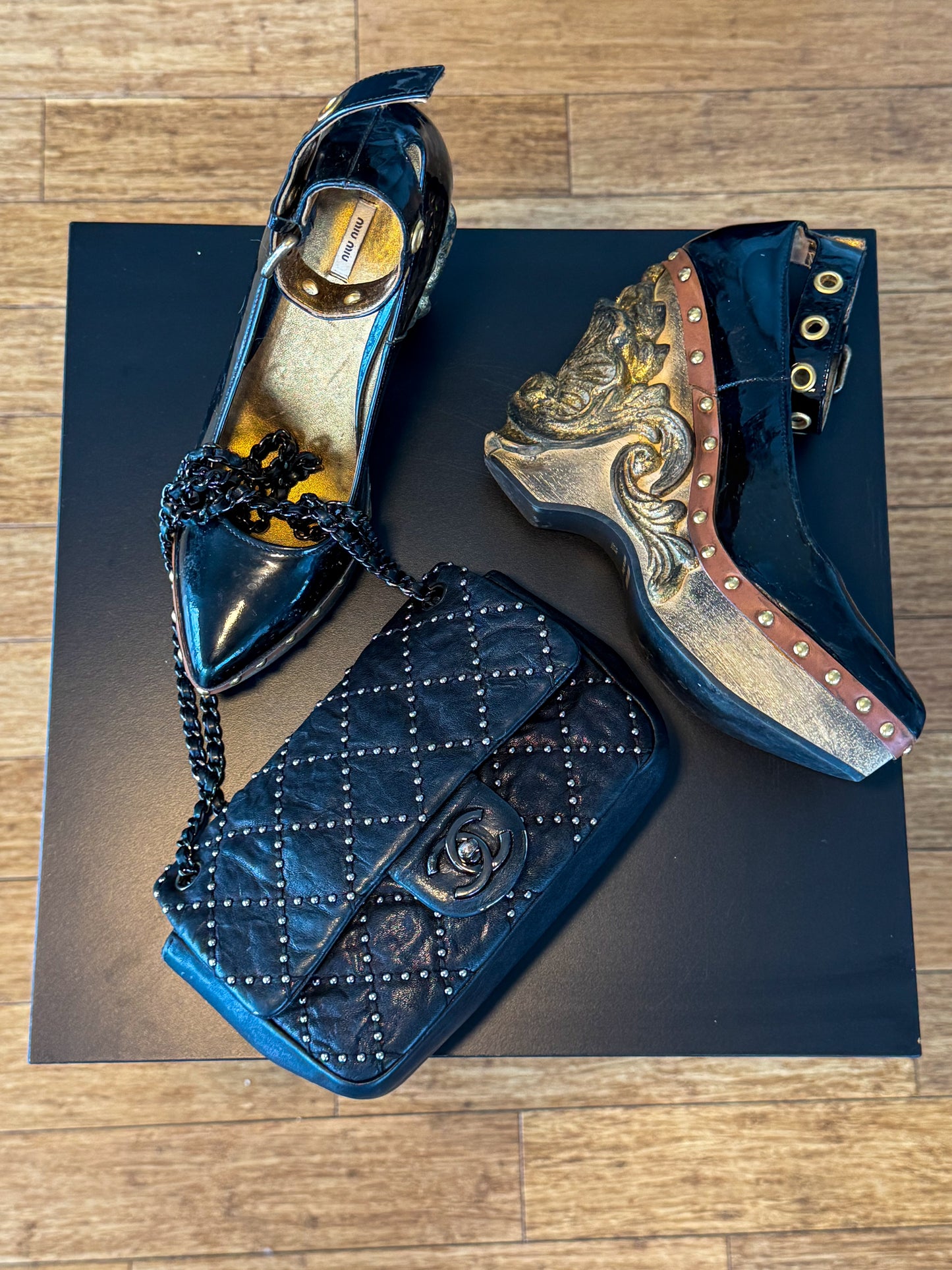 Miu Miu F/W 2006 Rococo Carved Wedge Heels ~37.5