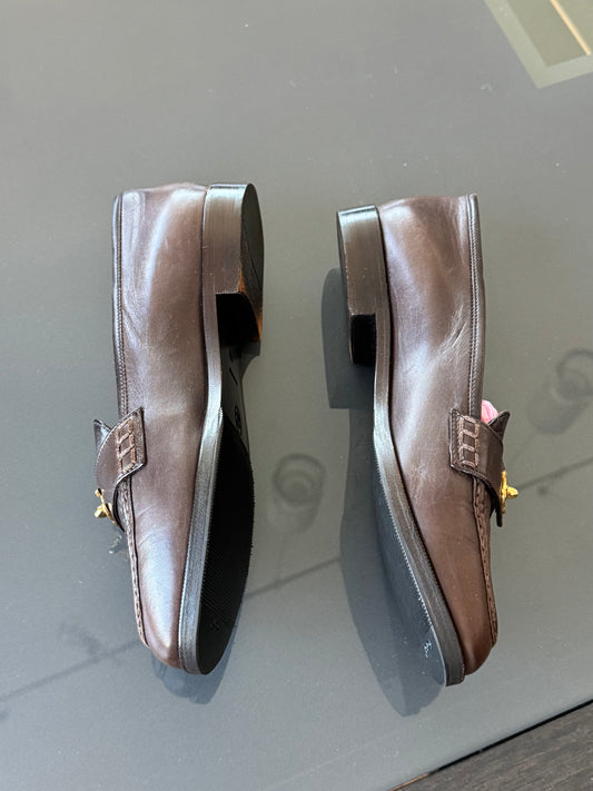 Chanel 1990s Turn-Lock Loafers 37