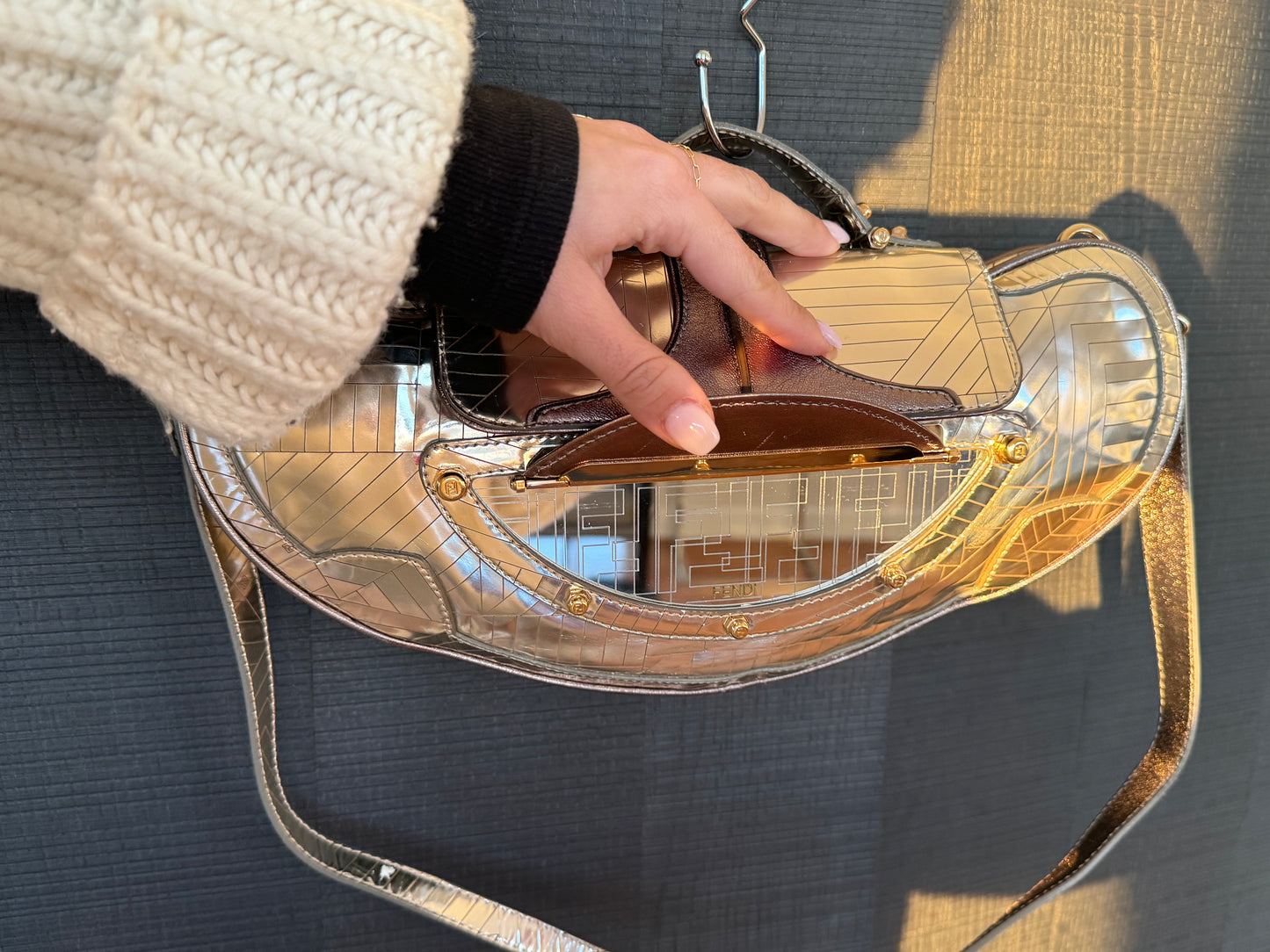 Fendi Gold Vanity Mirror Purse