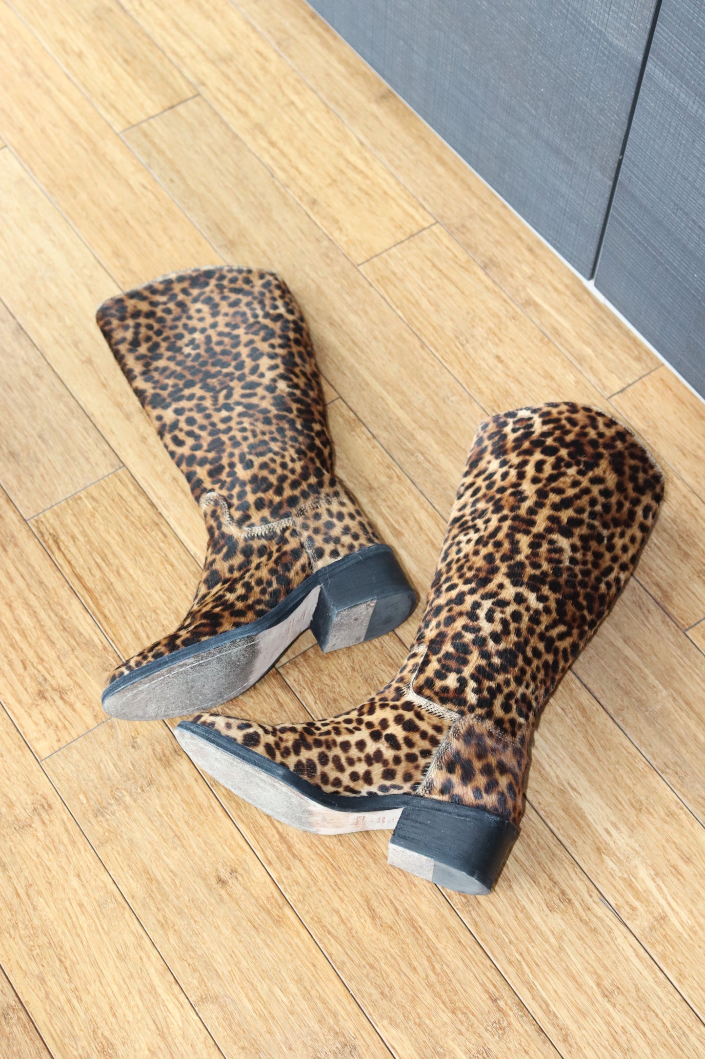 Leopard Pony Hair Boots 37
