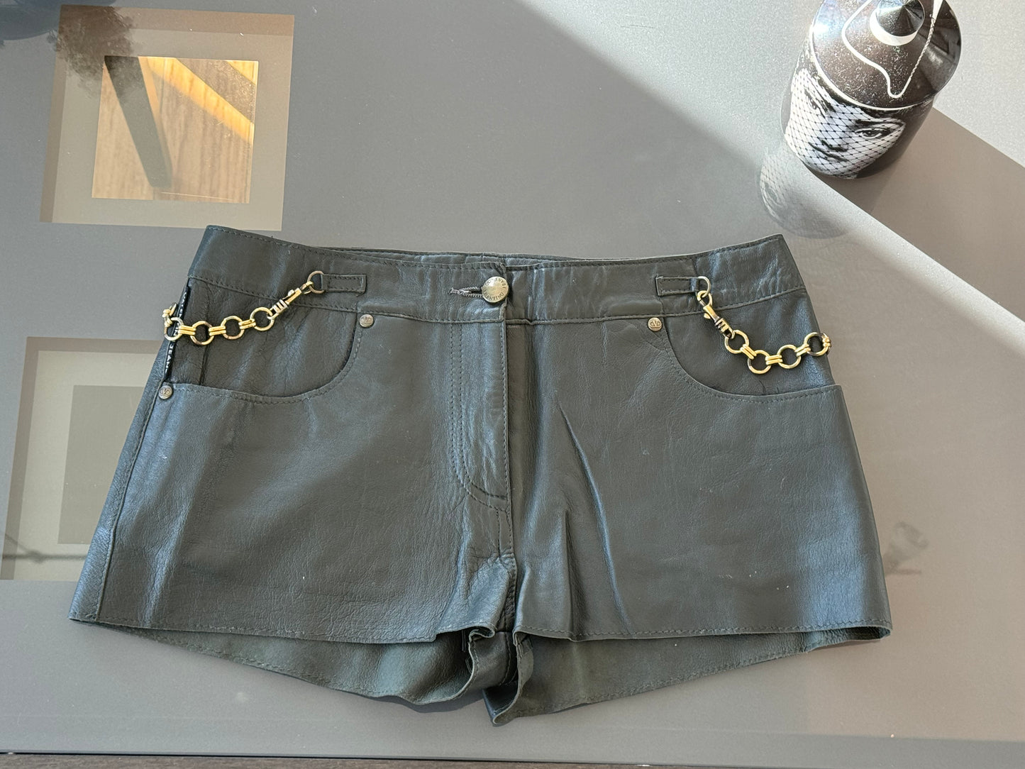 Valentino Jeans 100% Leather Shorts