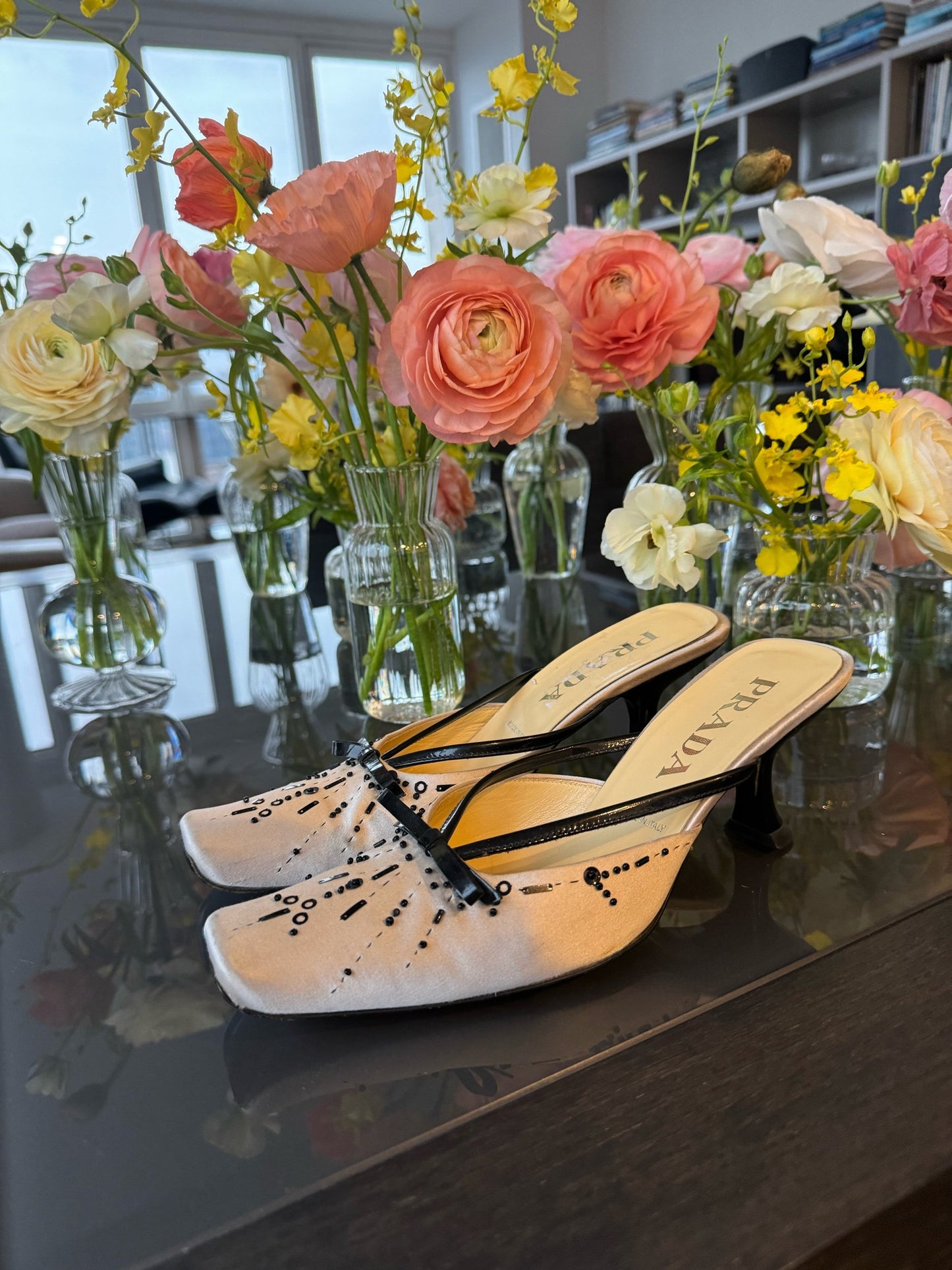 Prada S/S 2000 Beaded Mules 36