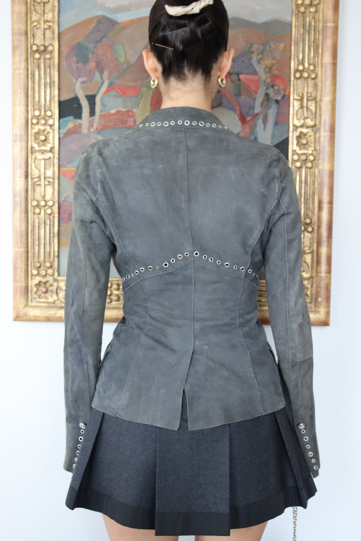 Just Cavalli 2000s Suede Eyelet Jacket