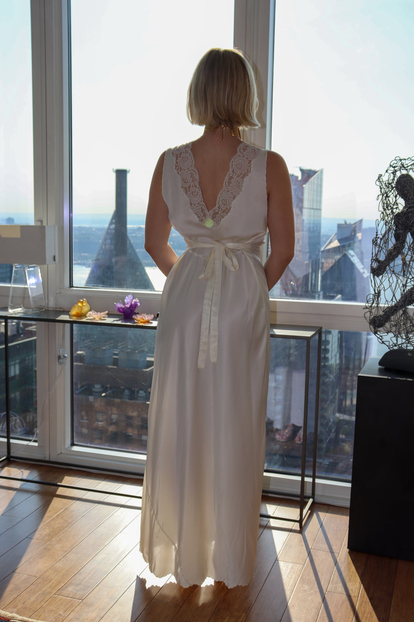 Vintage Ivory Silk Slip Dress