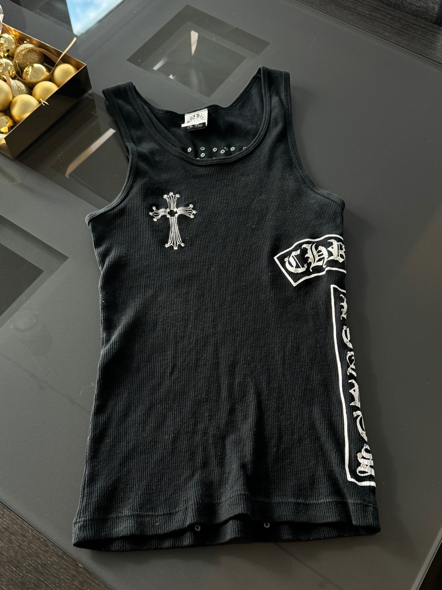 Chrome Hearts Rhinestone 1990s tank top