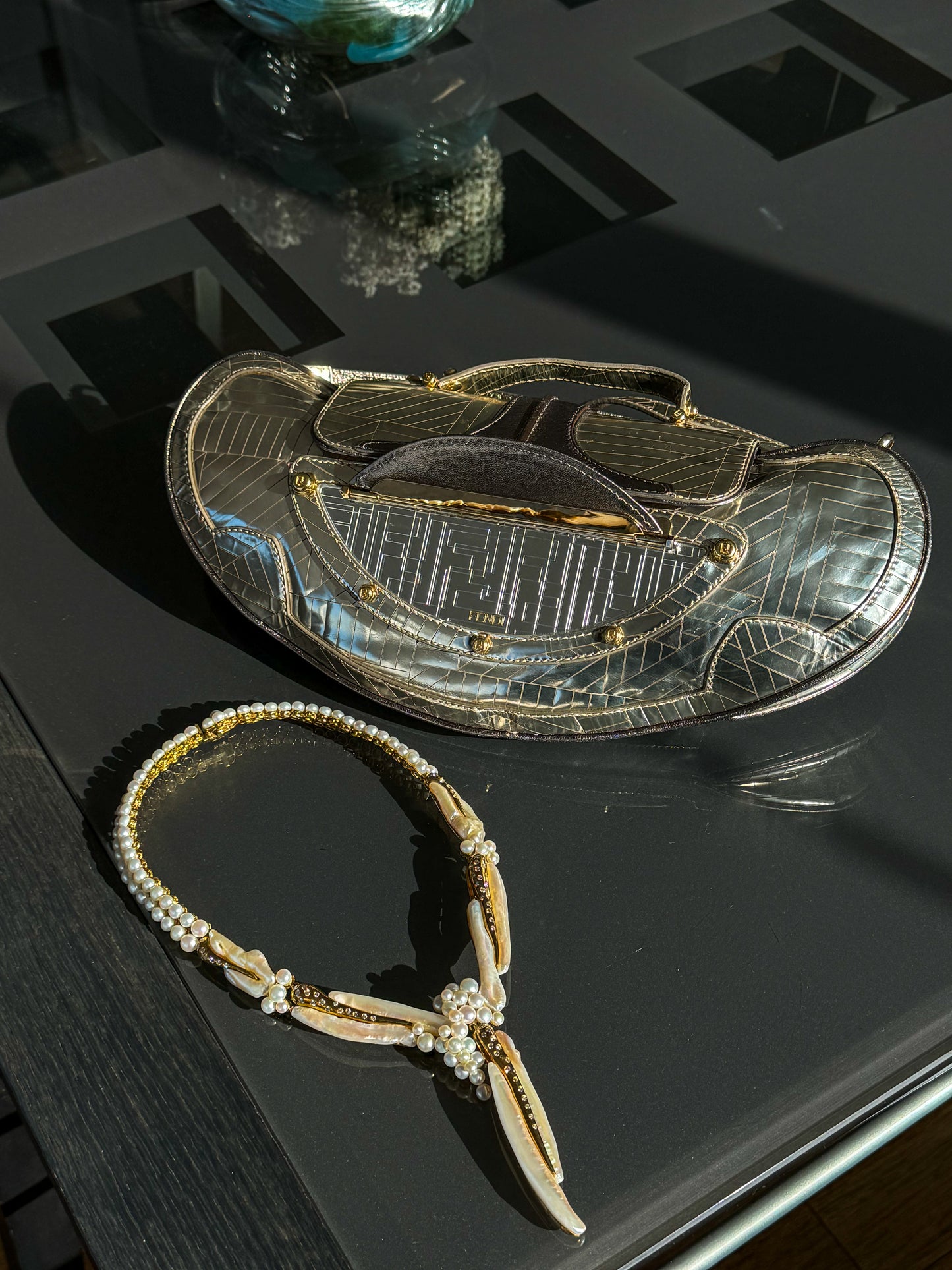 Fendi Gold Vanity Mirror Purse