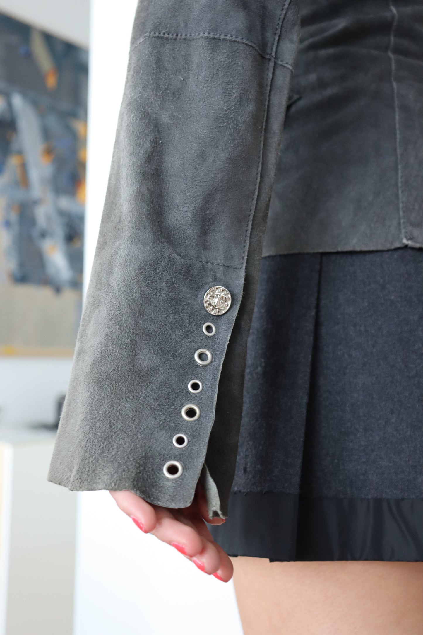 Just Cavalli 2000s Suede Eyelet Jacket