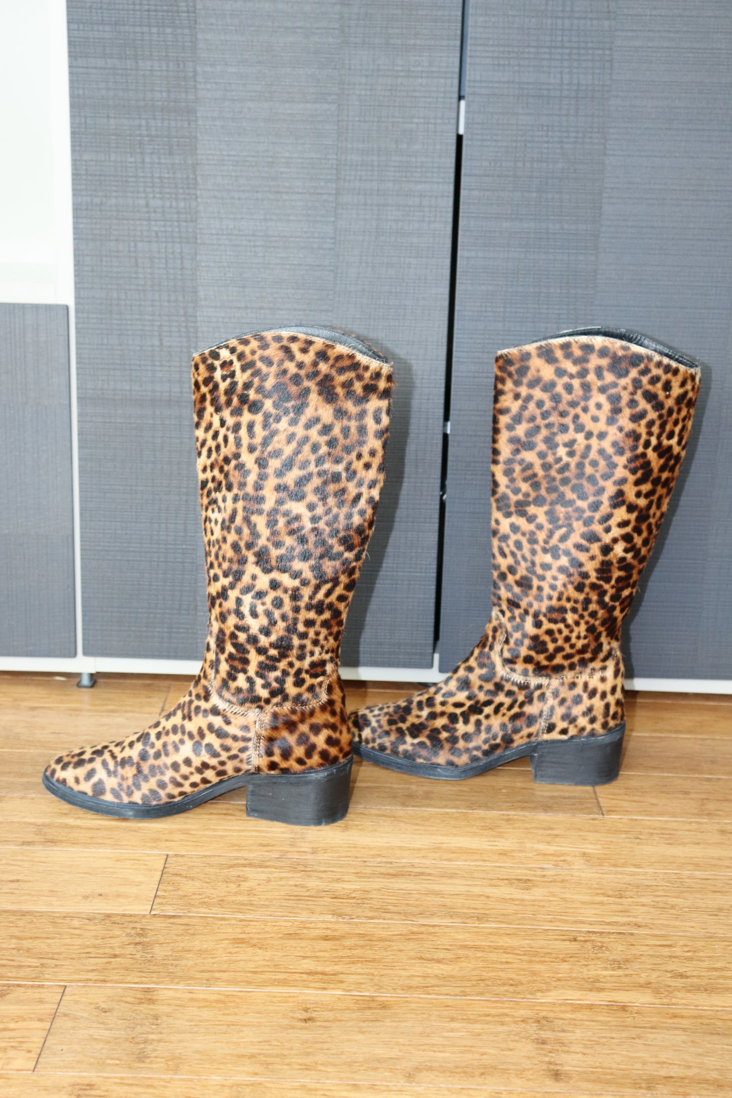 Leopard Pony Hair Boots 37