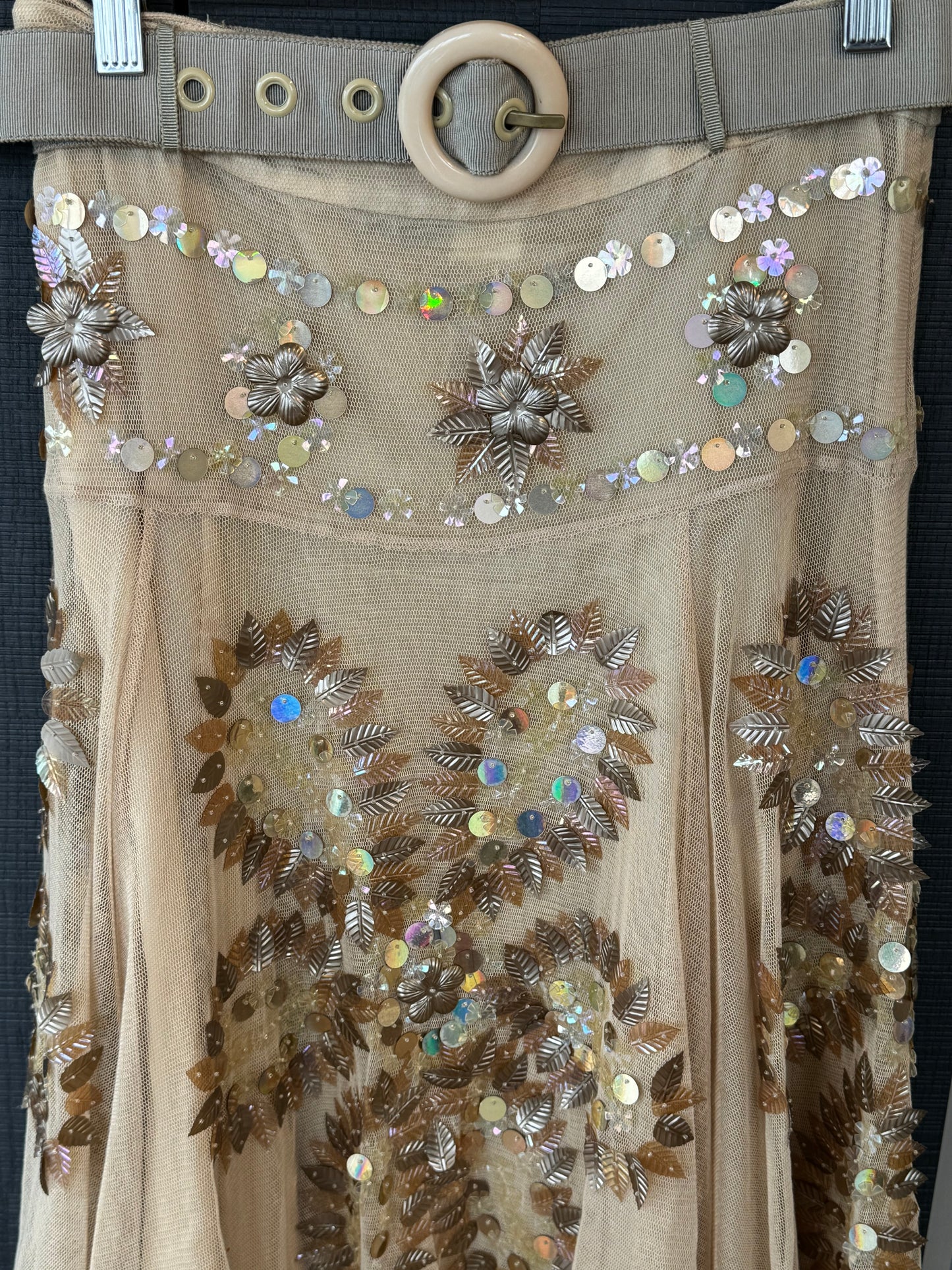Moschino Cheap & Chic Flower Sequin Skirt