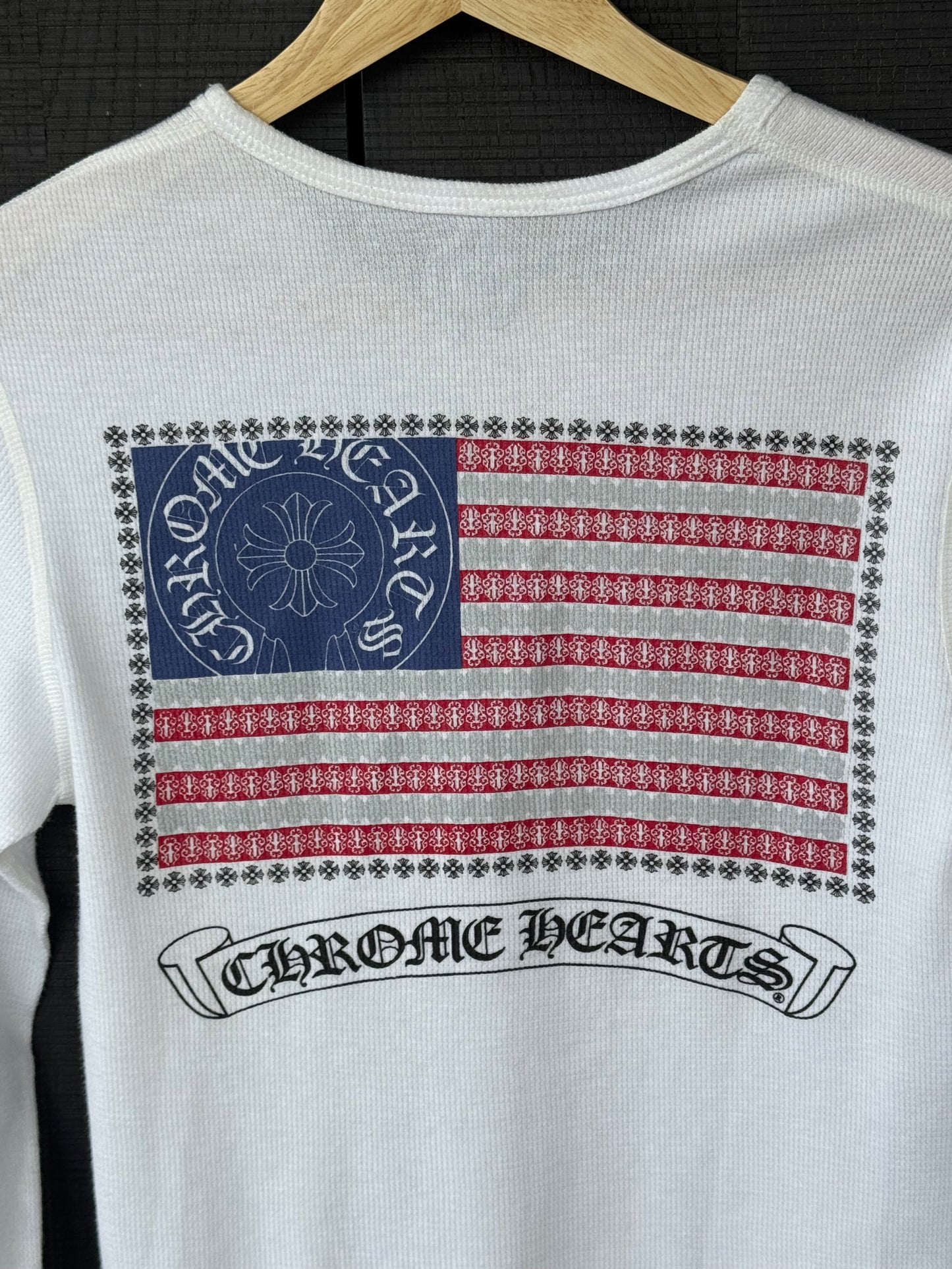 Vintage Chrome Hearts Thermal American Flag Long Sleeve