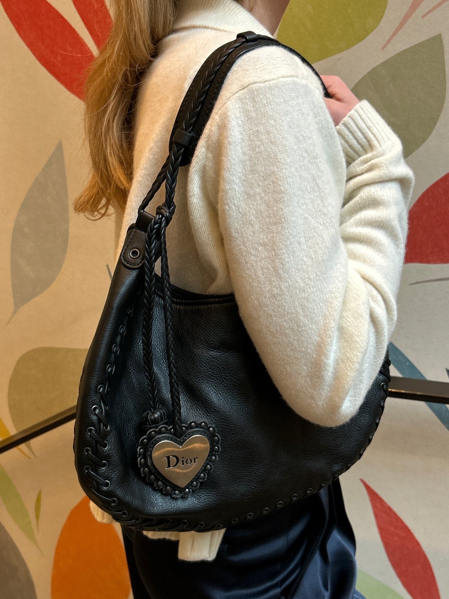 Dior Leather Hobo w/ heart detail