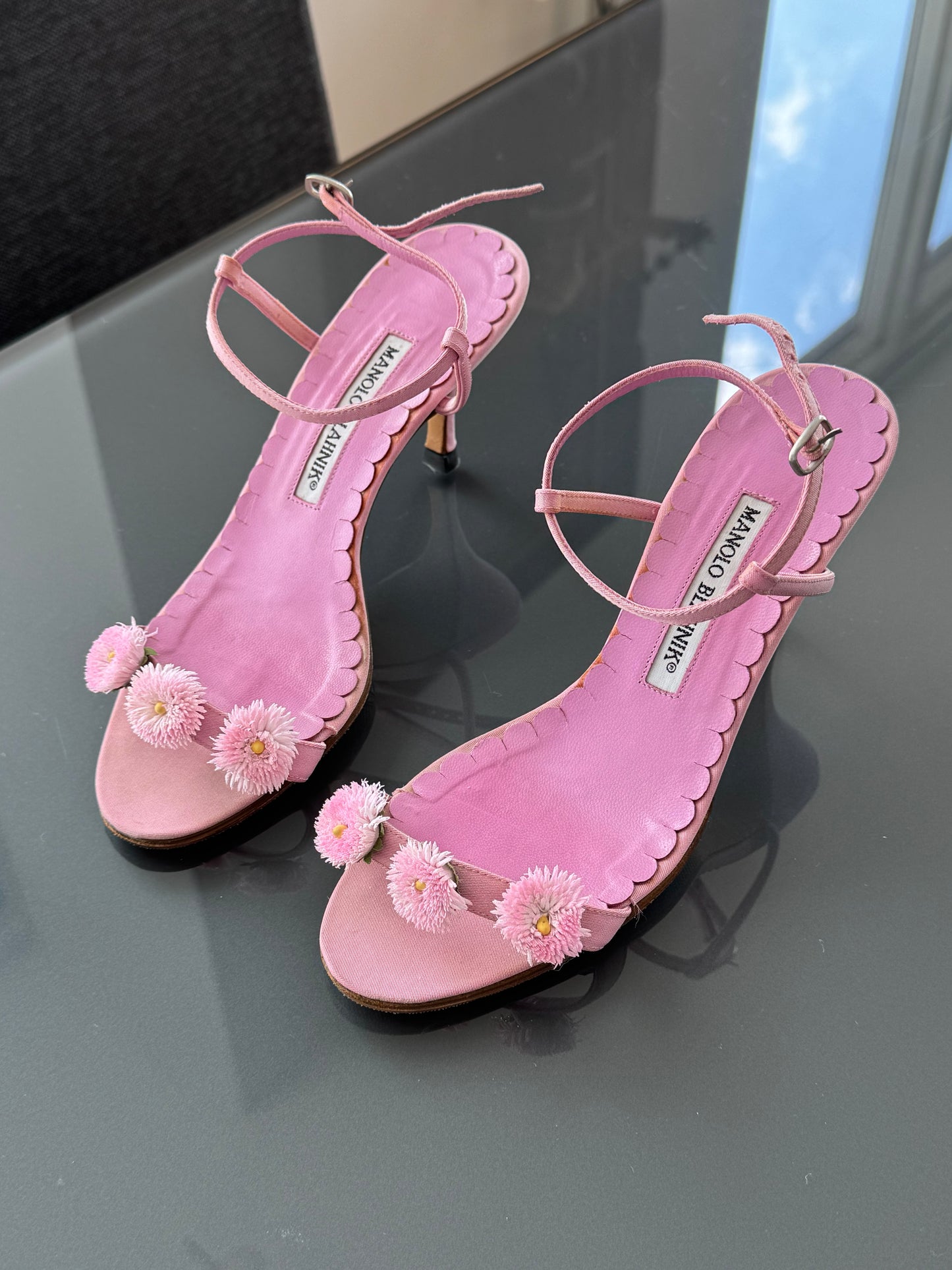 Vintage Manolo Blahnik Floral Sandals 36.5