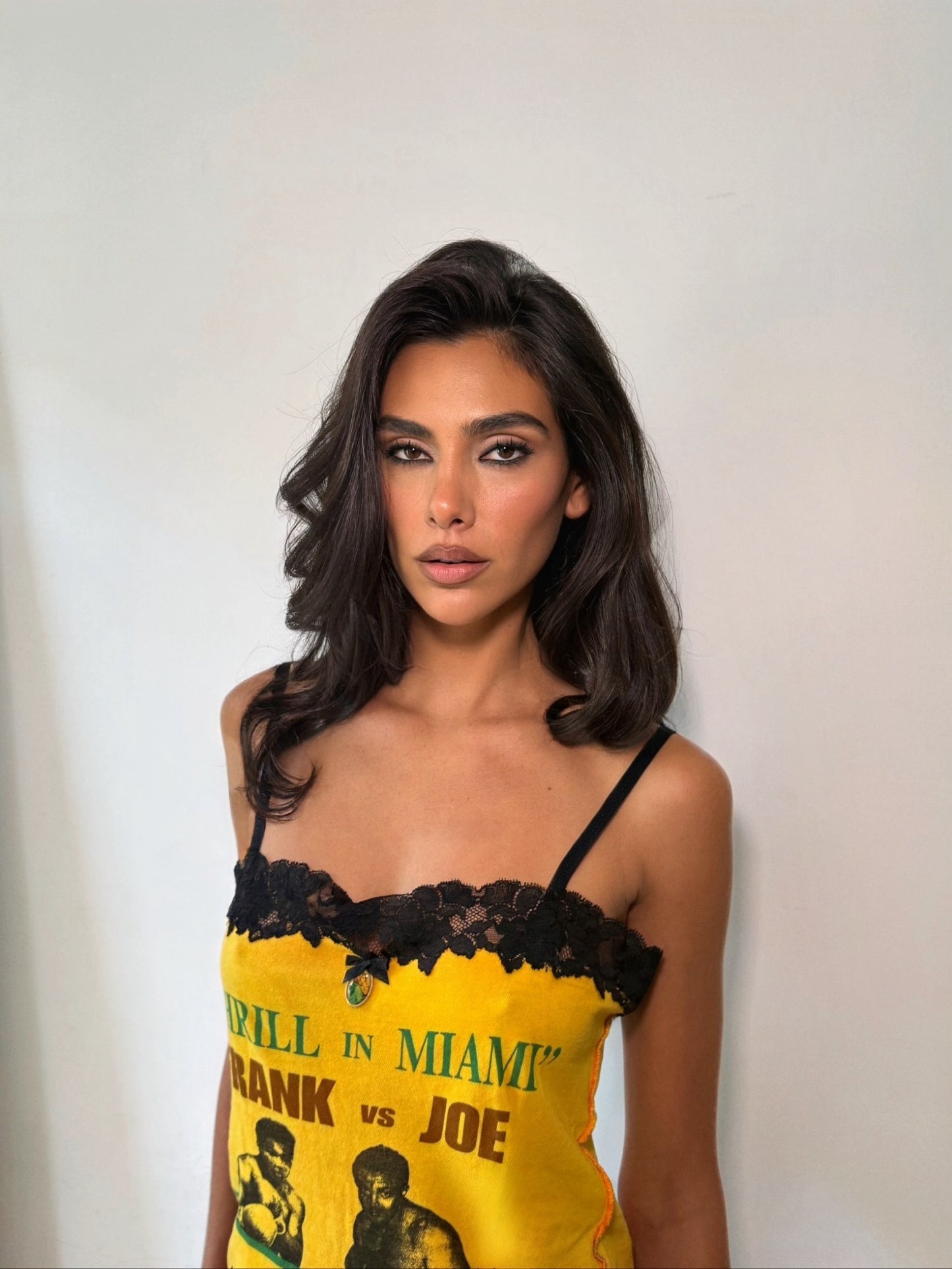 Dolce & Gabbana 1990s Yellow Boxing Graphic Top