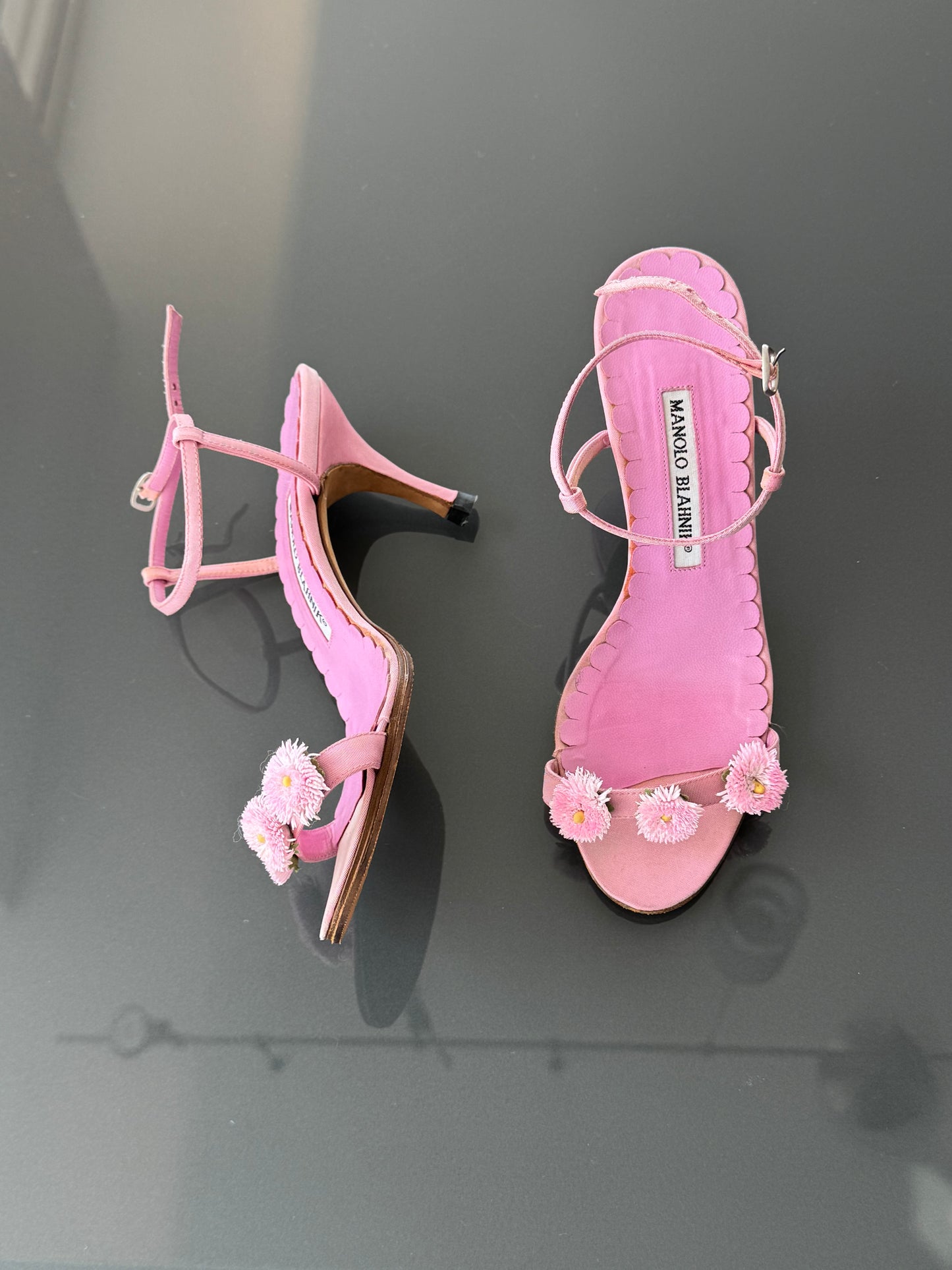 Vintage Manolo Blahnik Floral Sandals 36.5