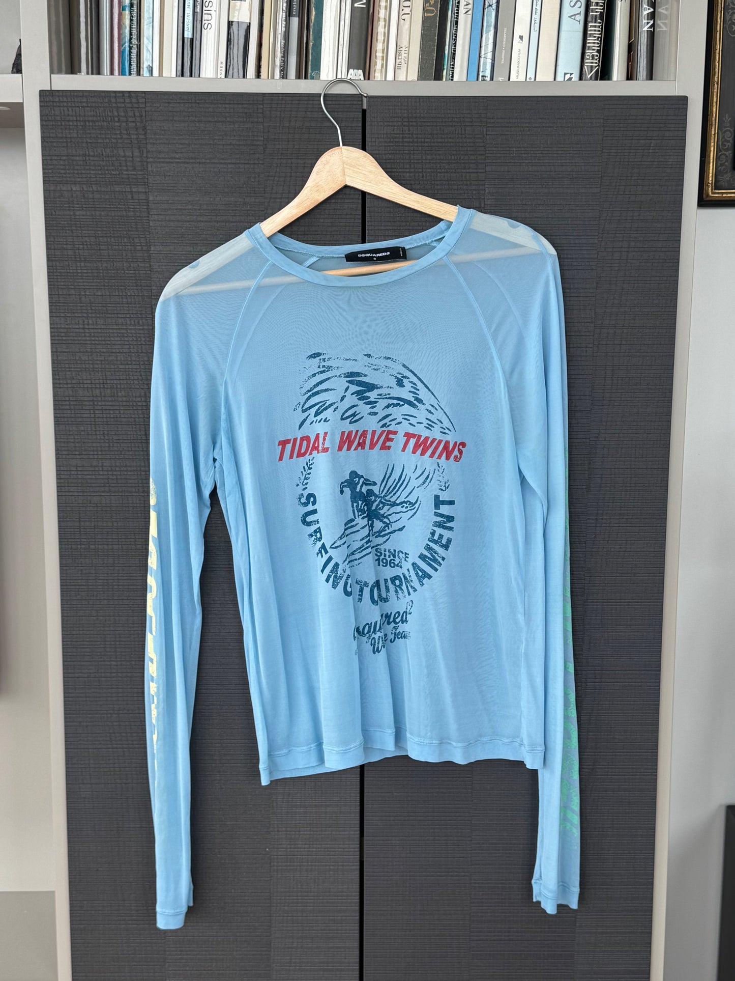 Dsquared2 “Tidal Wave Twins” Mesh Long Sleeve Top