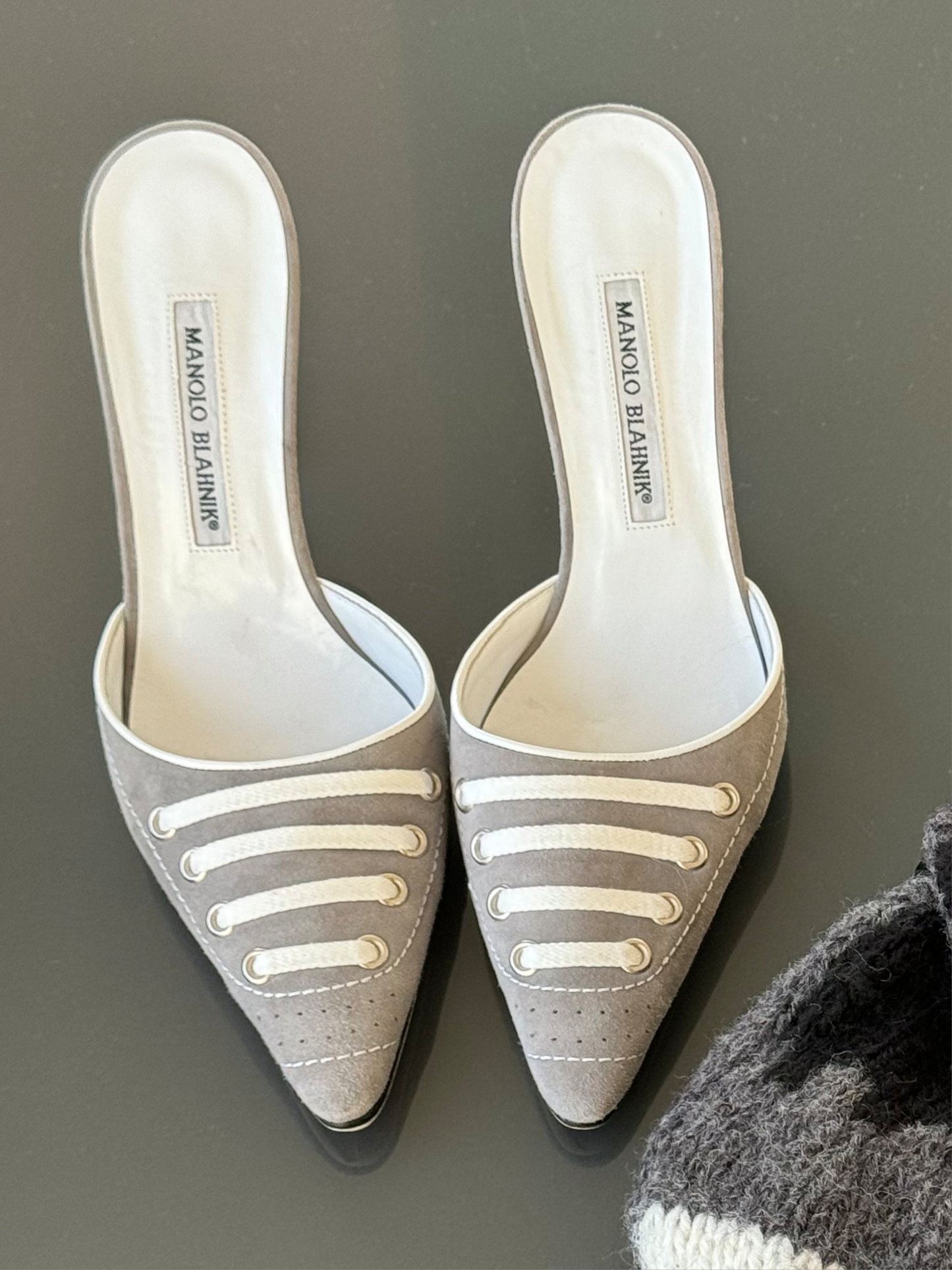 Manolo Blahnik Grey Sneaker Mules 39.5