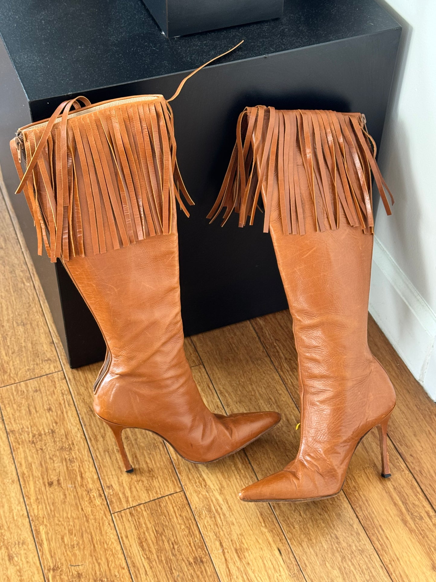 Vintage Manolo Blahnik Fringe Boots 36.5