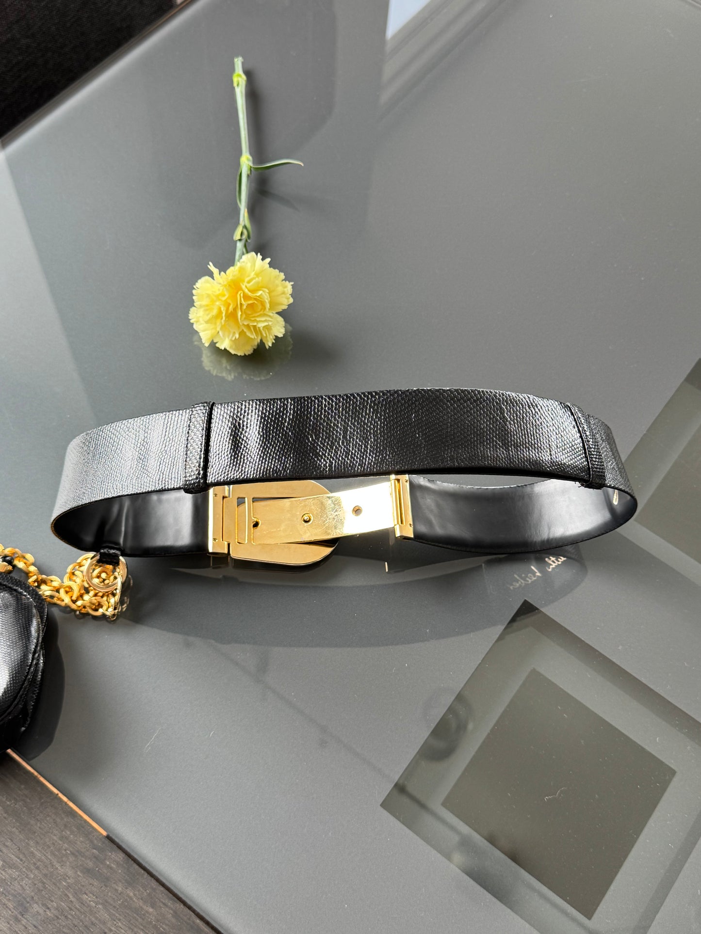 1980s Judith Leiber Lizard Belt with detachable Coin Purse