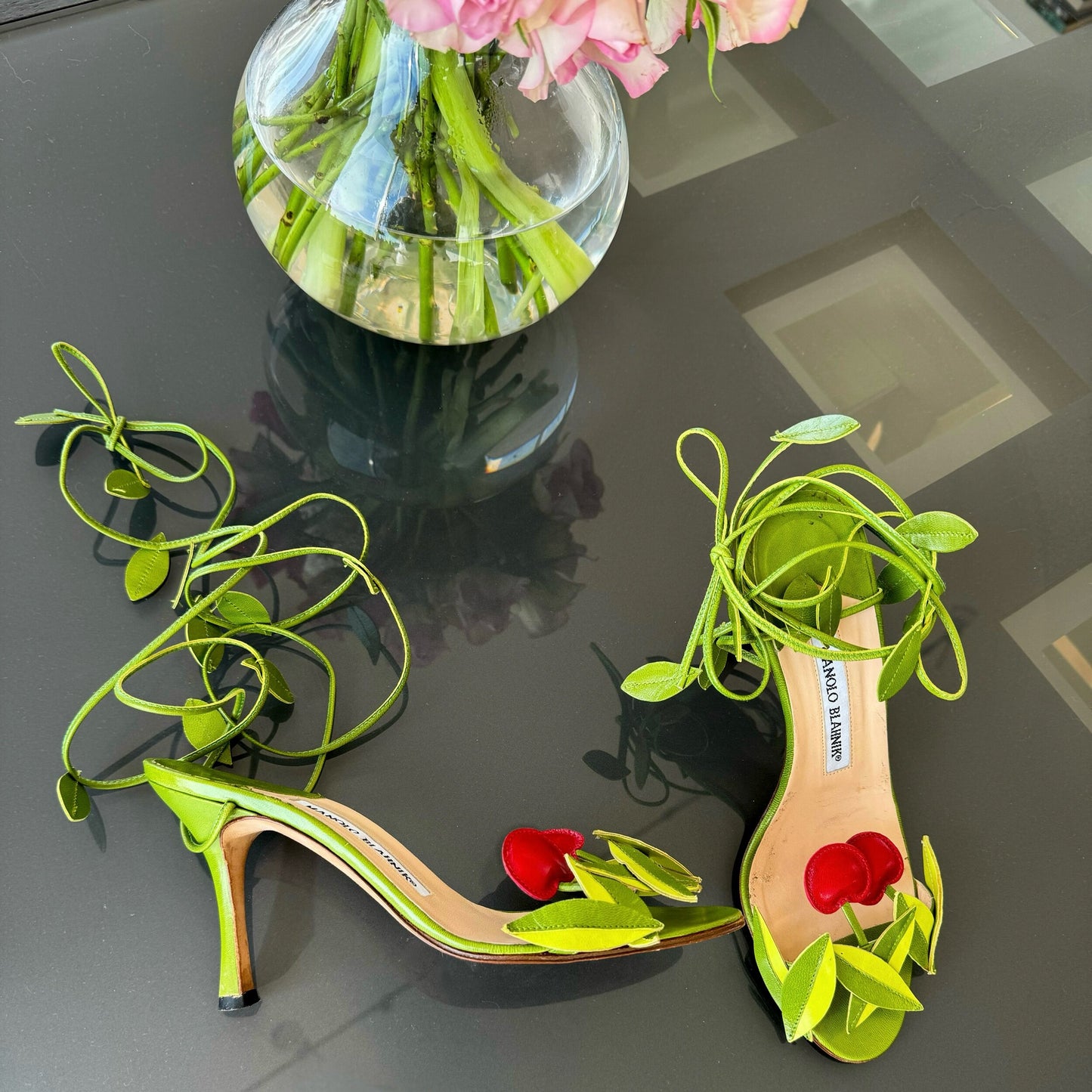 Manolo Blahnik Cherry Sandals 36