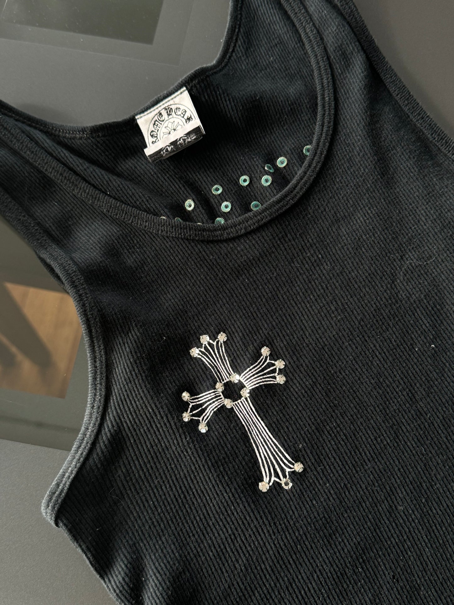 Chrome Hearts Rhinestone 1990s tank top