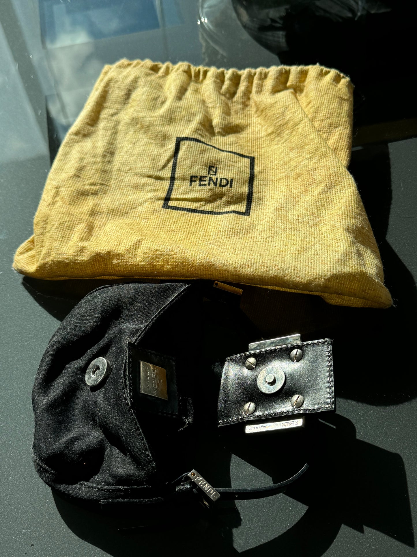 Fendi Black/Silver Croissant