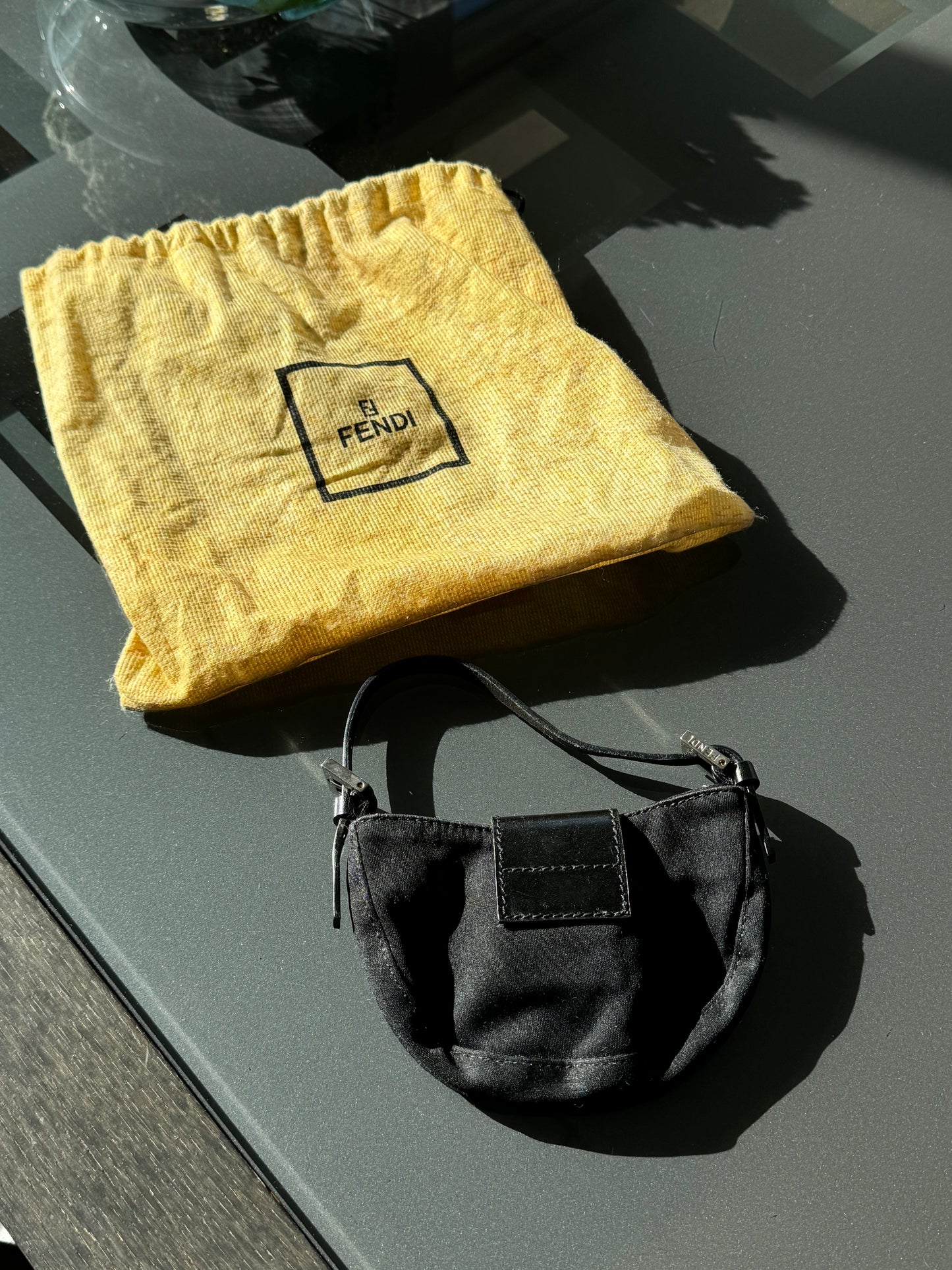 Fendi Black/Silver Croissant