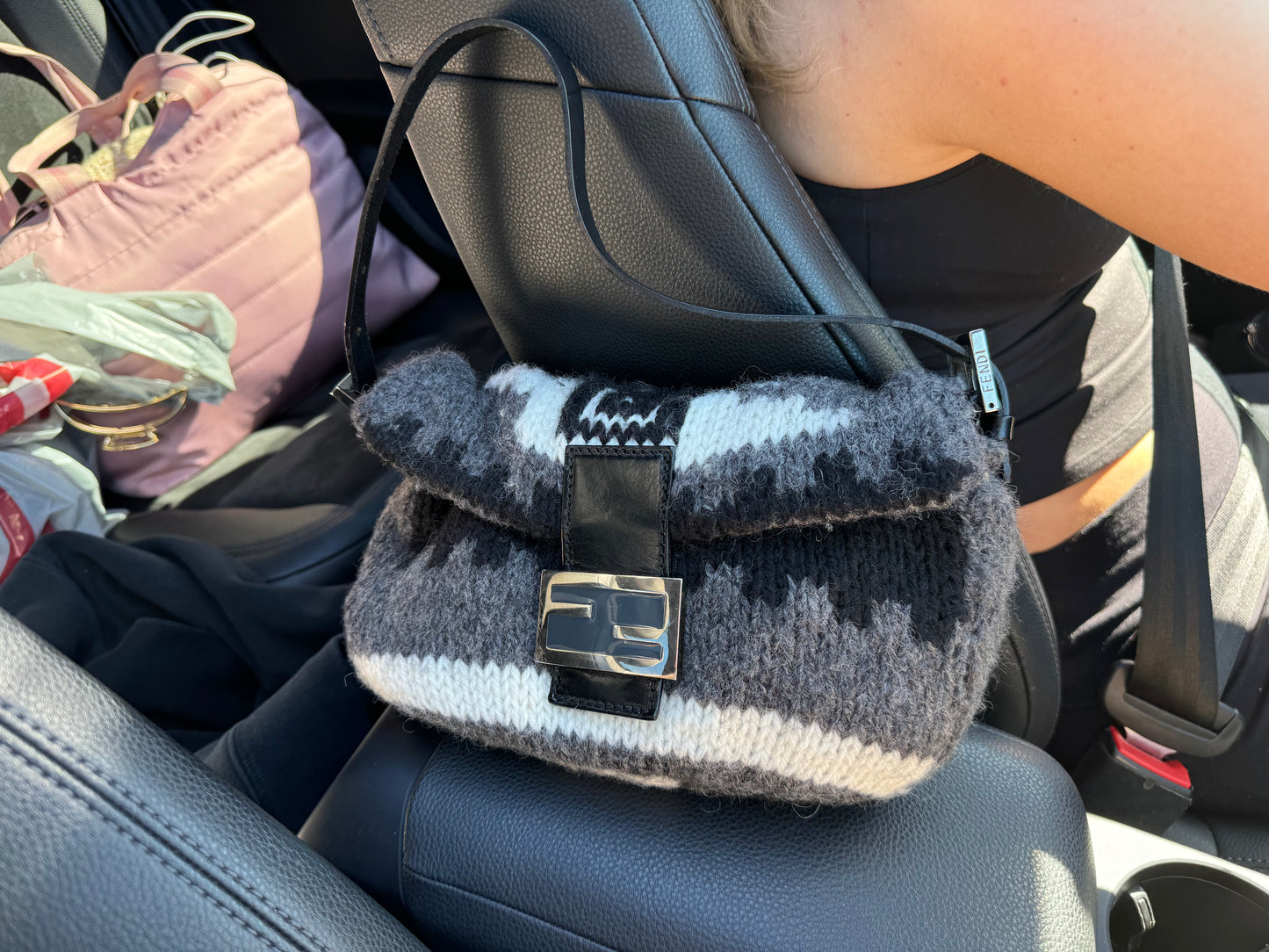 Fendi Wool Geometric Baguette