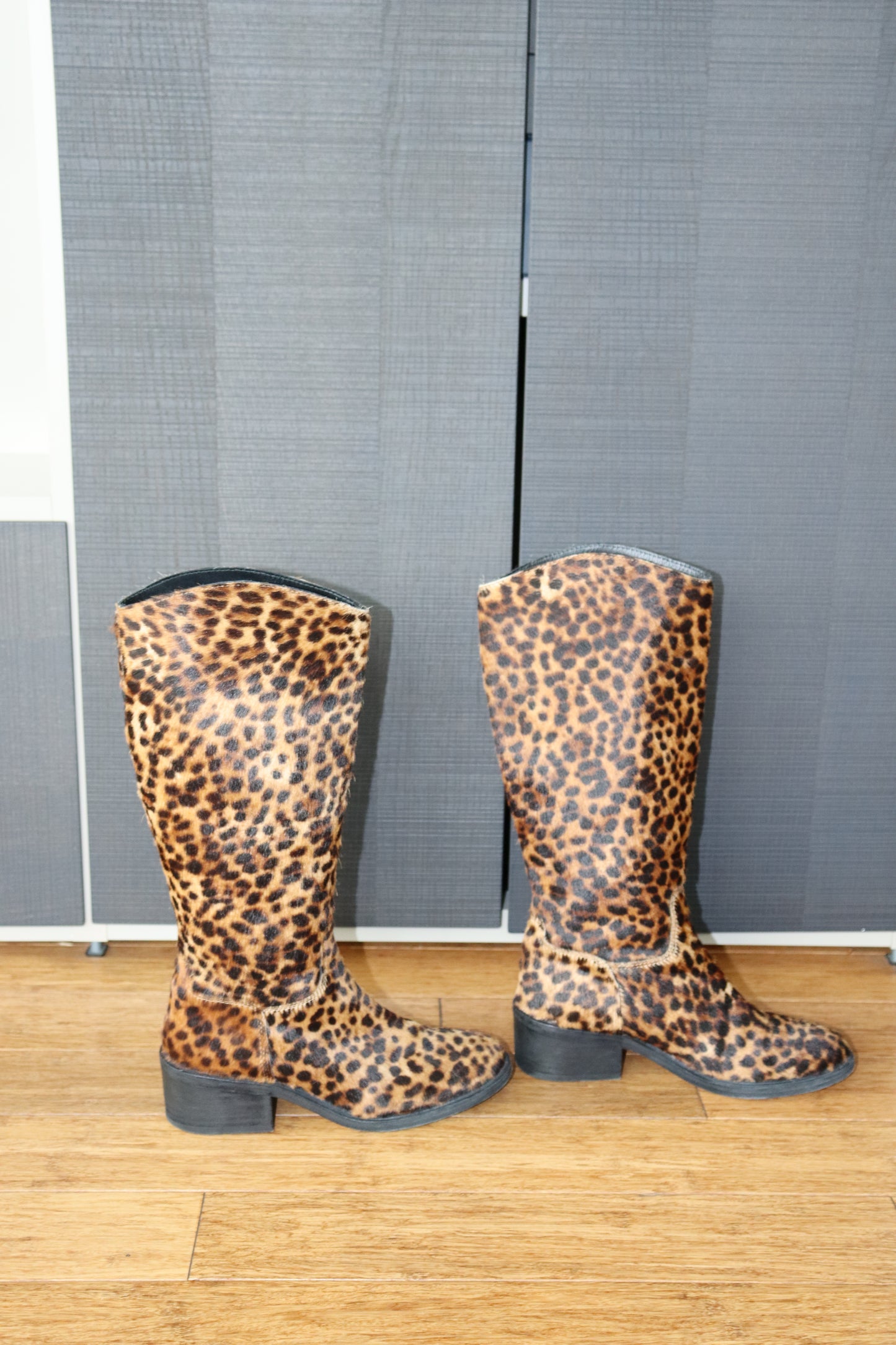 Leopard Pony Hair Boots 37