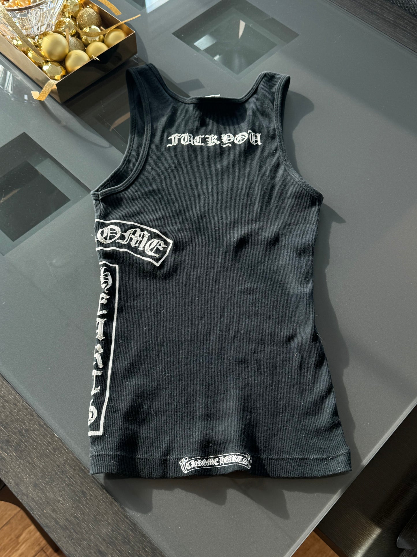 Chrome Hearts Rhinestone 1990s tank top