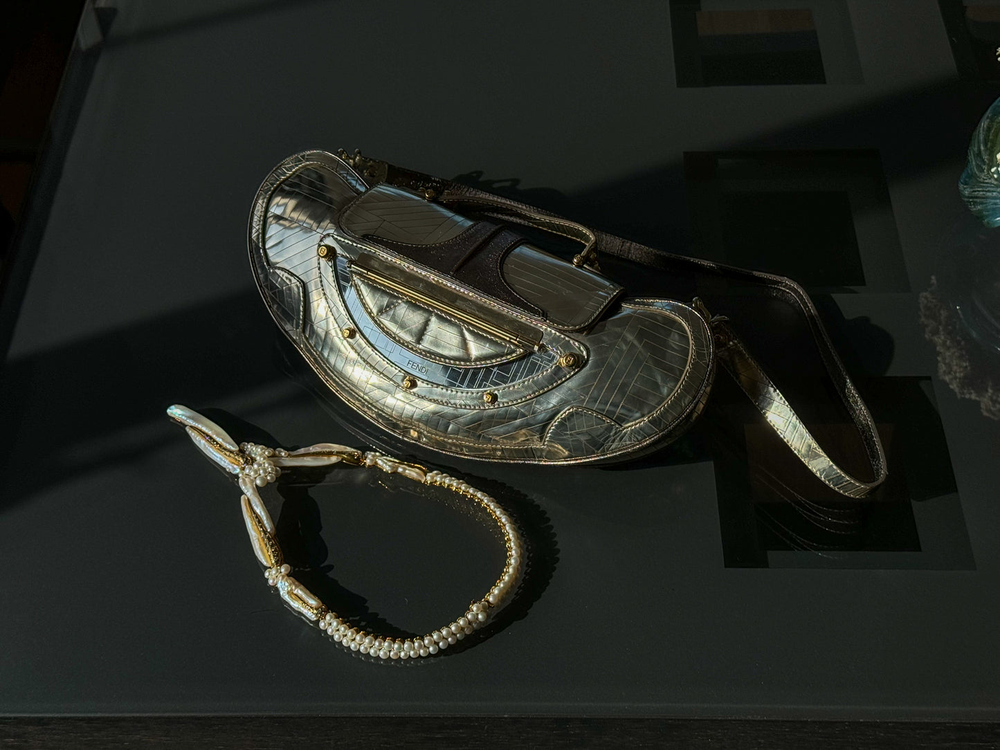 Fendi Gold Vanity Mirror Purse