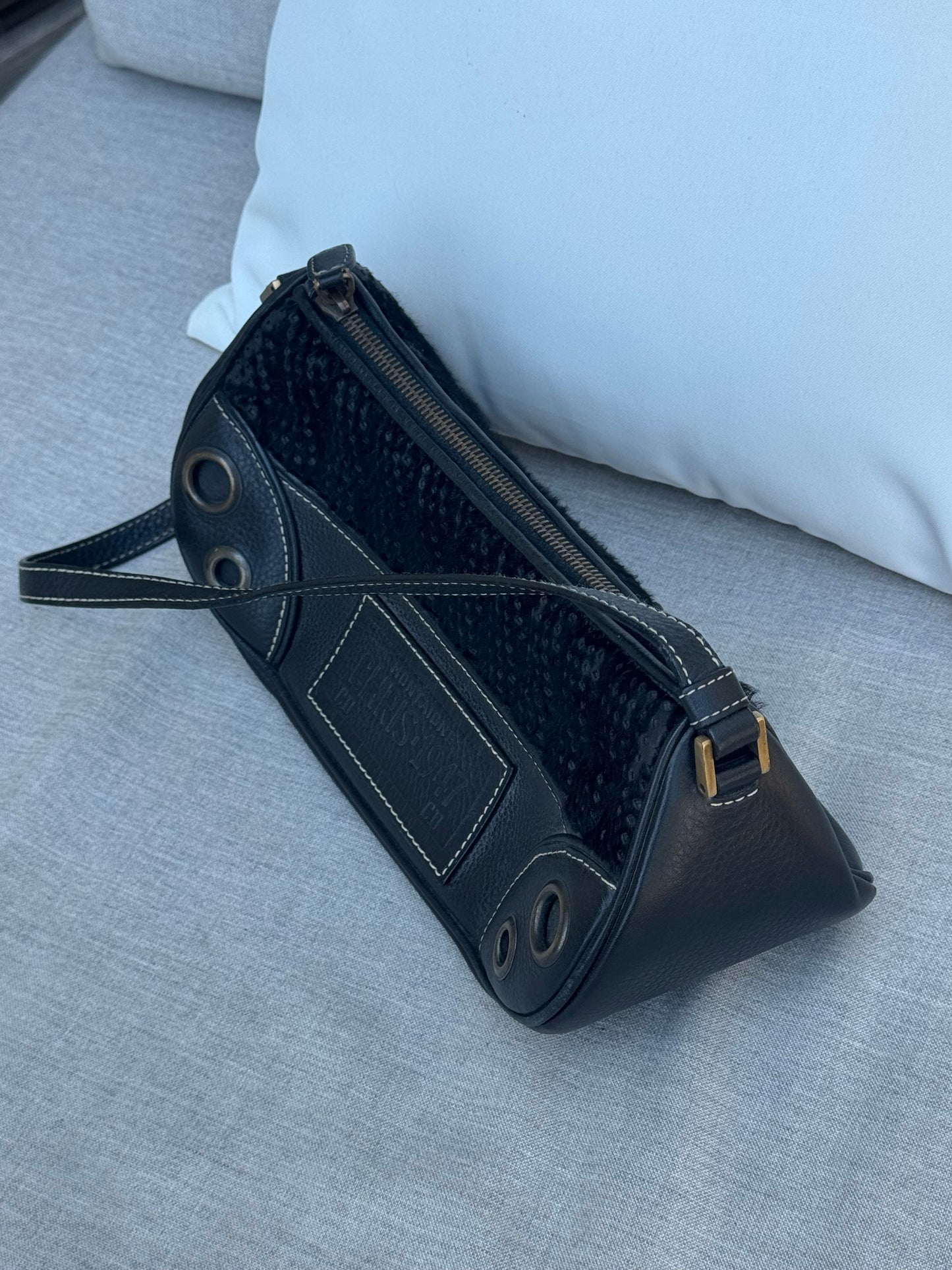 Christian Dior 2001 “License Plate” Pony Hair Shoulder Bag