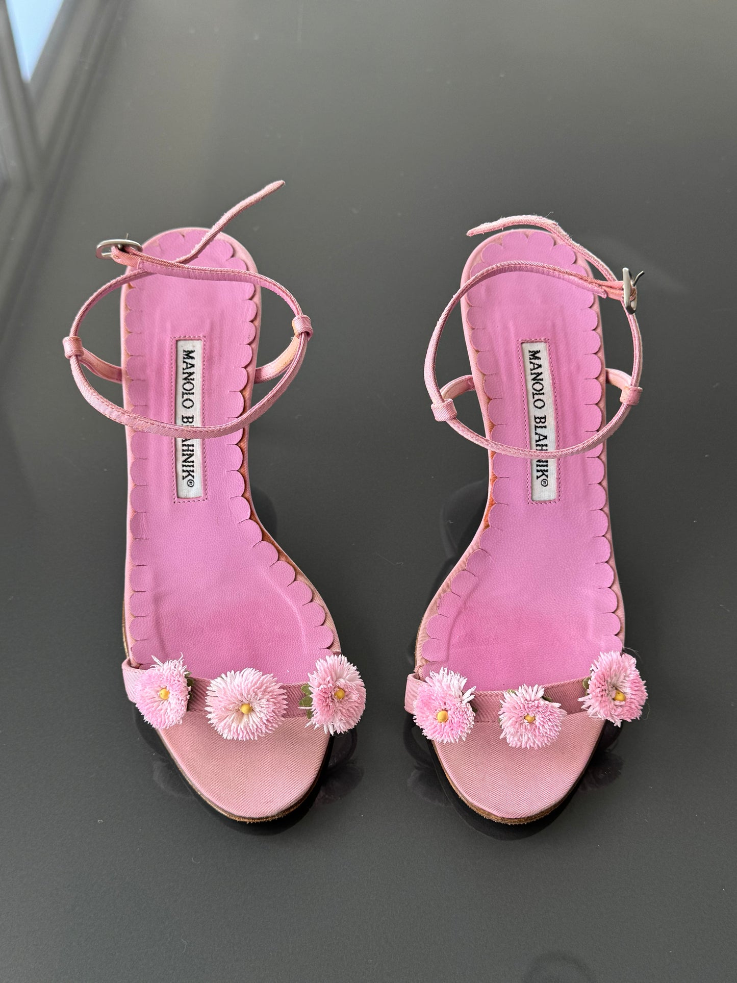 Vintage Manolo Blahnik Floral Sandals 36.5