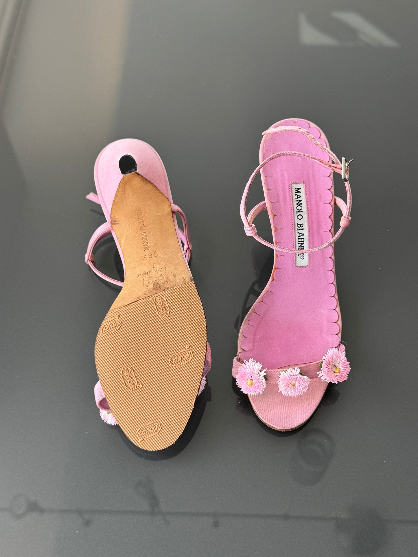 Vintage Manolo Blahnik Floral Sandals 36.5