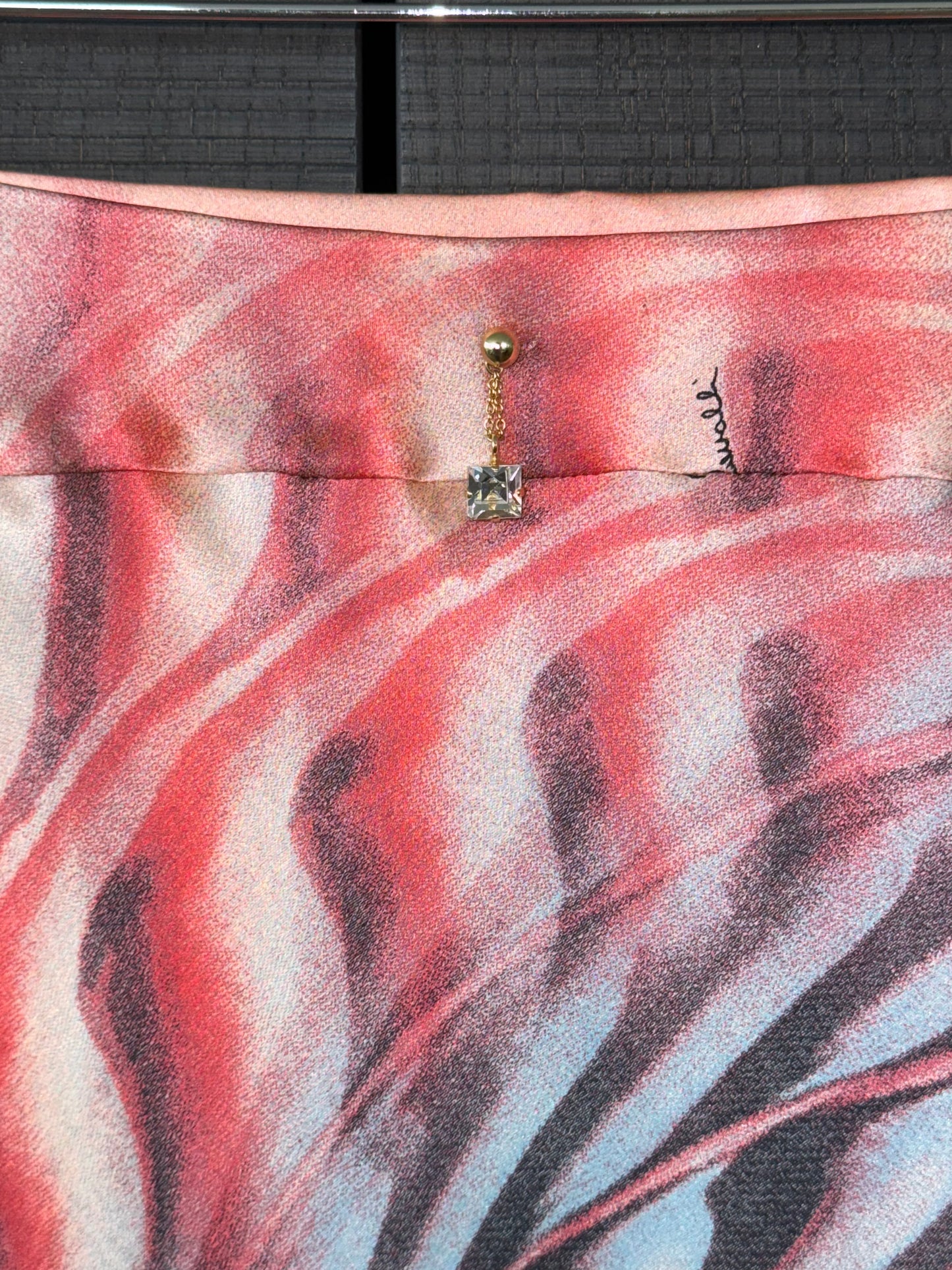 Roberto Cavalli s/s 2001 Piercing Psychedelic Midi Skirt