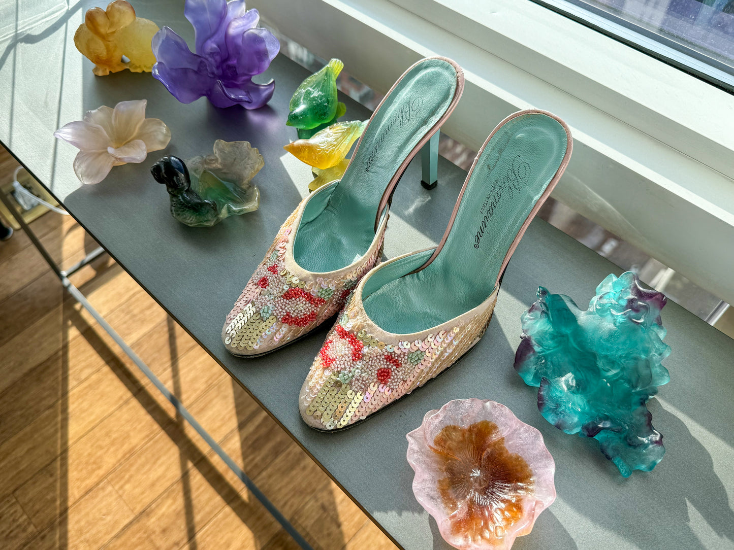 Blumarine s/s 2000 sequin heels 37