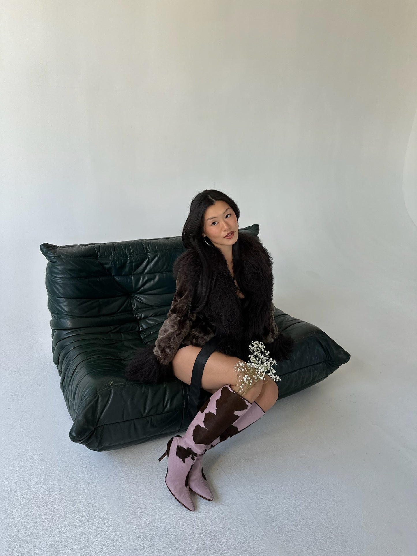 Manolo Blahnik Cow Print Boots 37