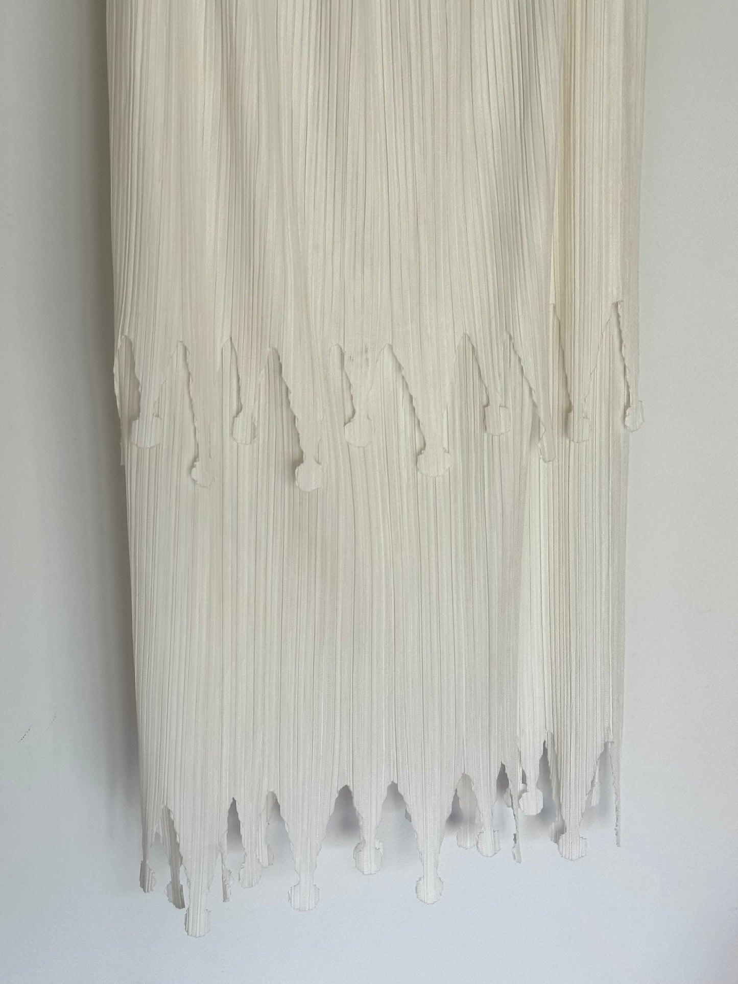 Issey Miyake Pleats Please White Tiered Skirt