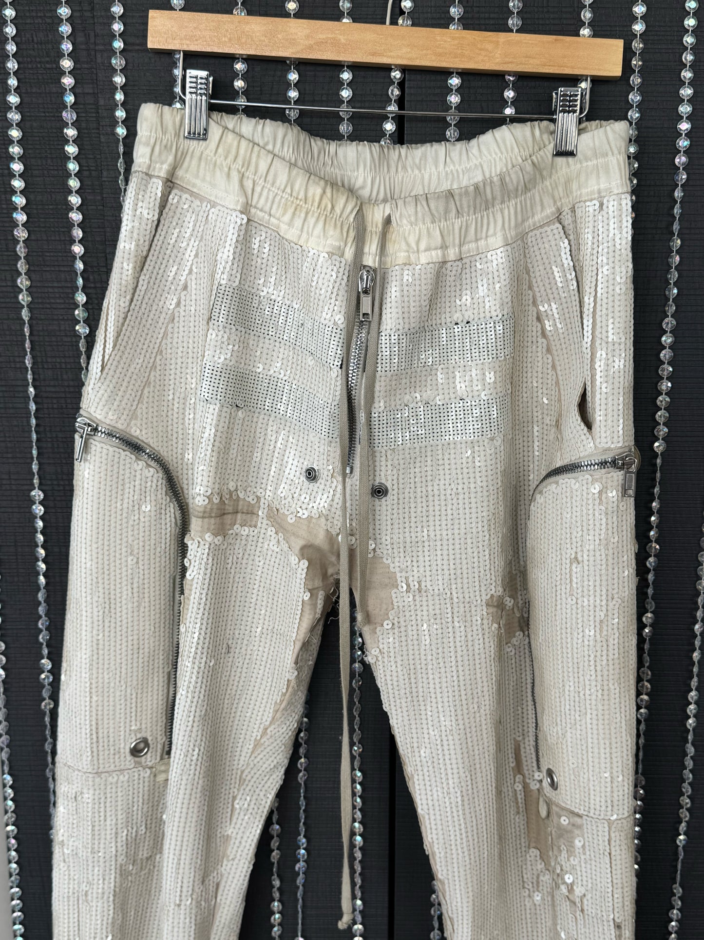 Rick Owens SS2020 Tecuatl Sequin Cargo Pants