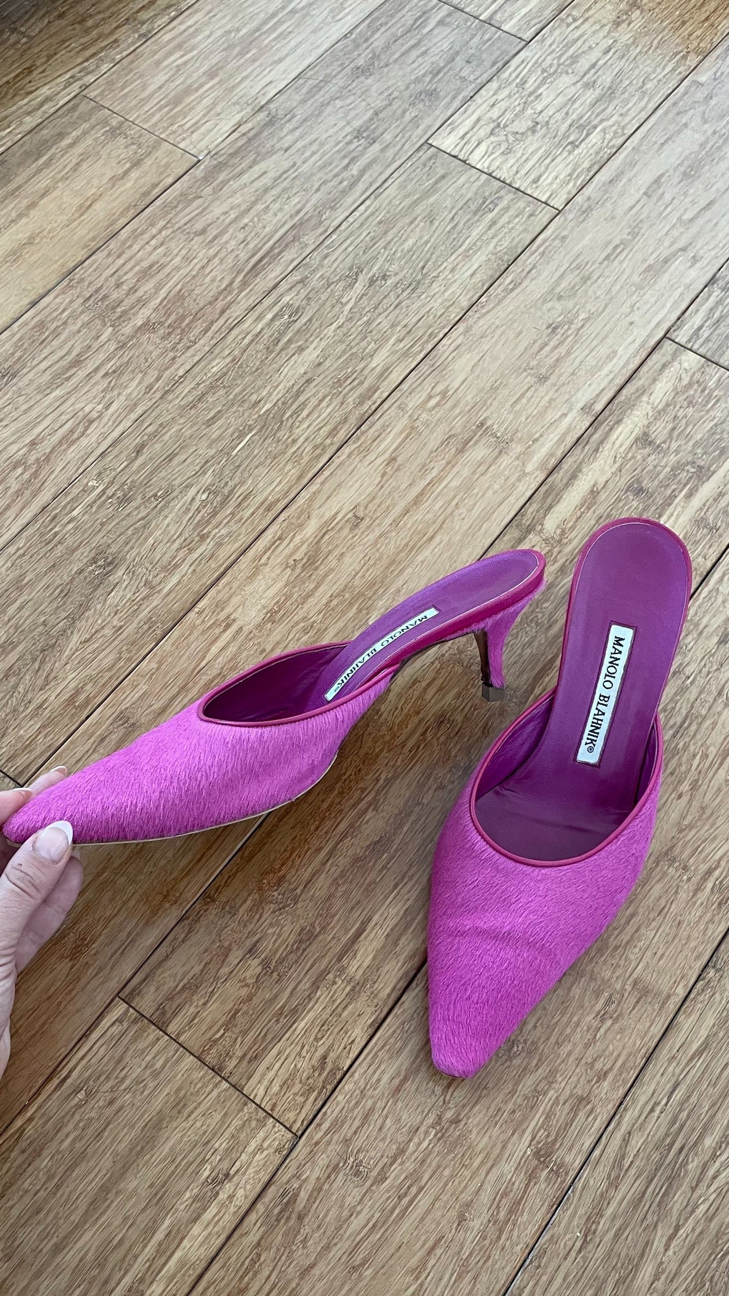 Manolo Blahnik Pony Hair Mules