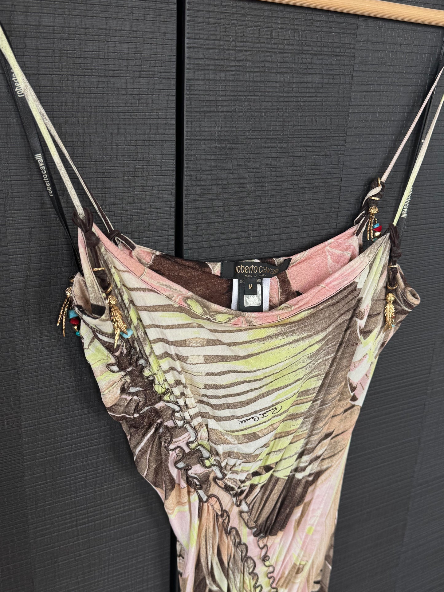 Roberto Cavalli 2003 Feather Charm Dress