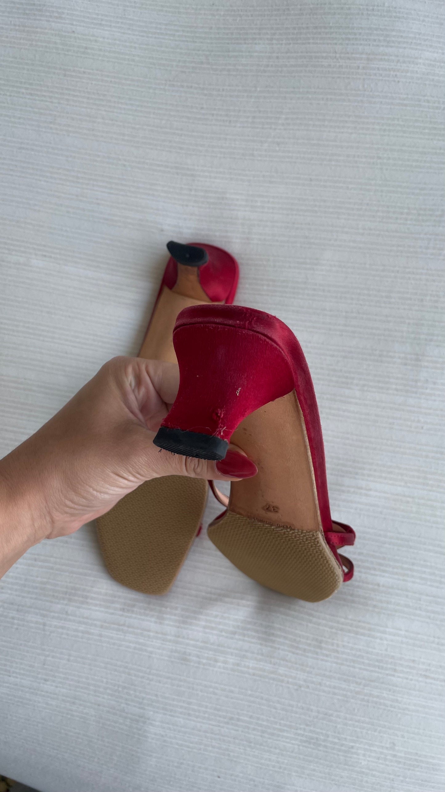 Prada Rose Satin Kitten Heel Sandals 37