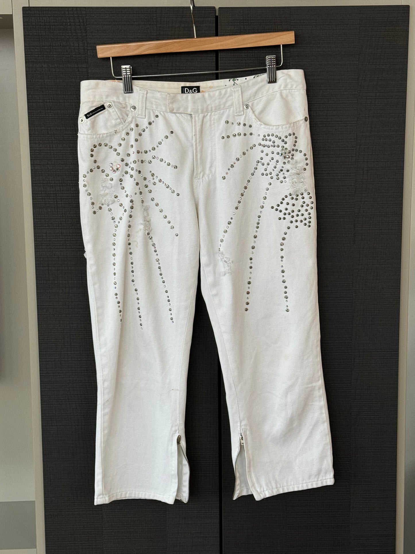 D&G Spring 2004 Rhinestone Runway Denim Capri