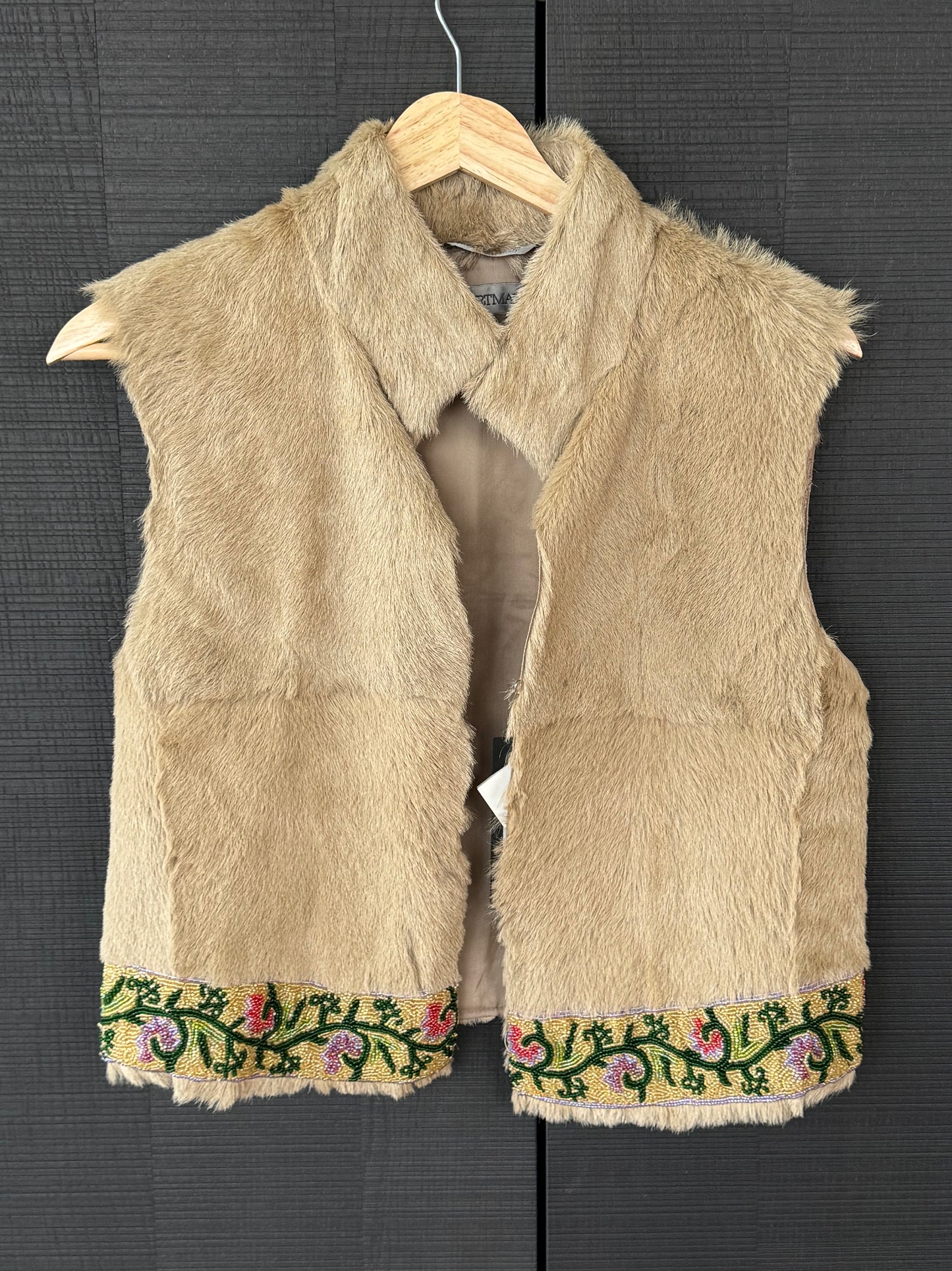 Vintage Sportmax Fur Beaded Vest