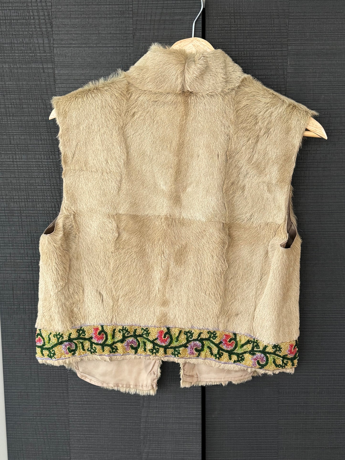 Vintage Sportmax Fur Beaded Vest