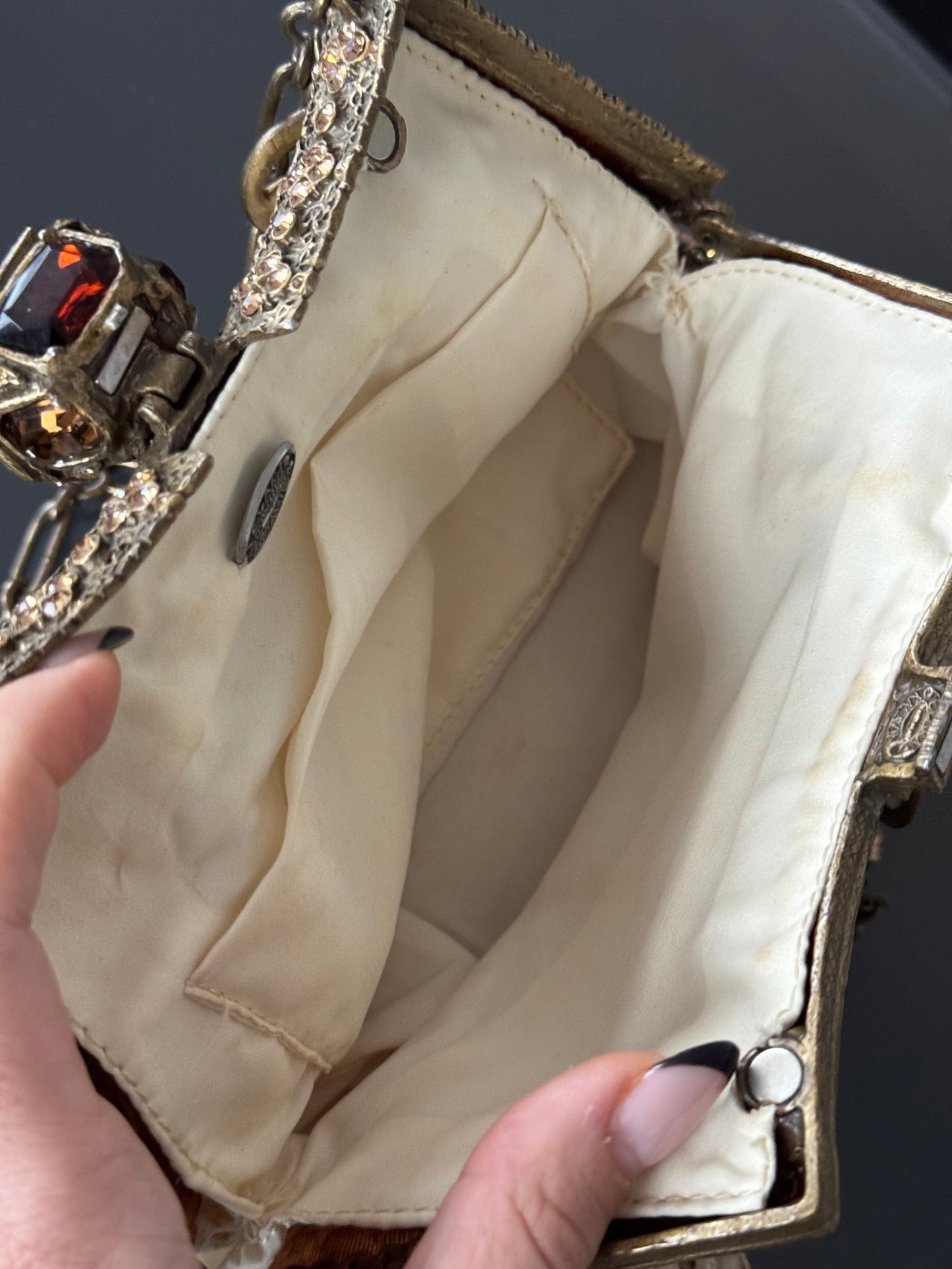 Vintage Clara Kasavina Crocodile & Swarovski Handbag