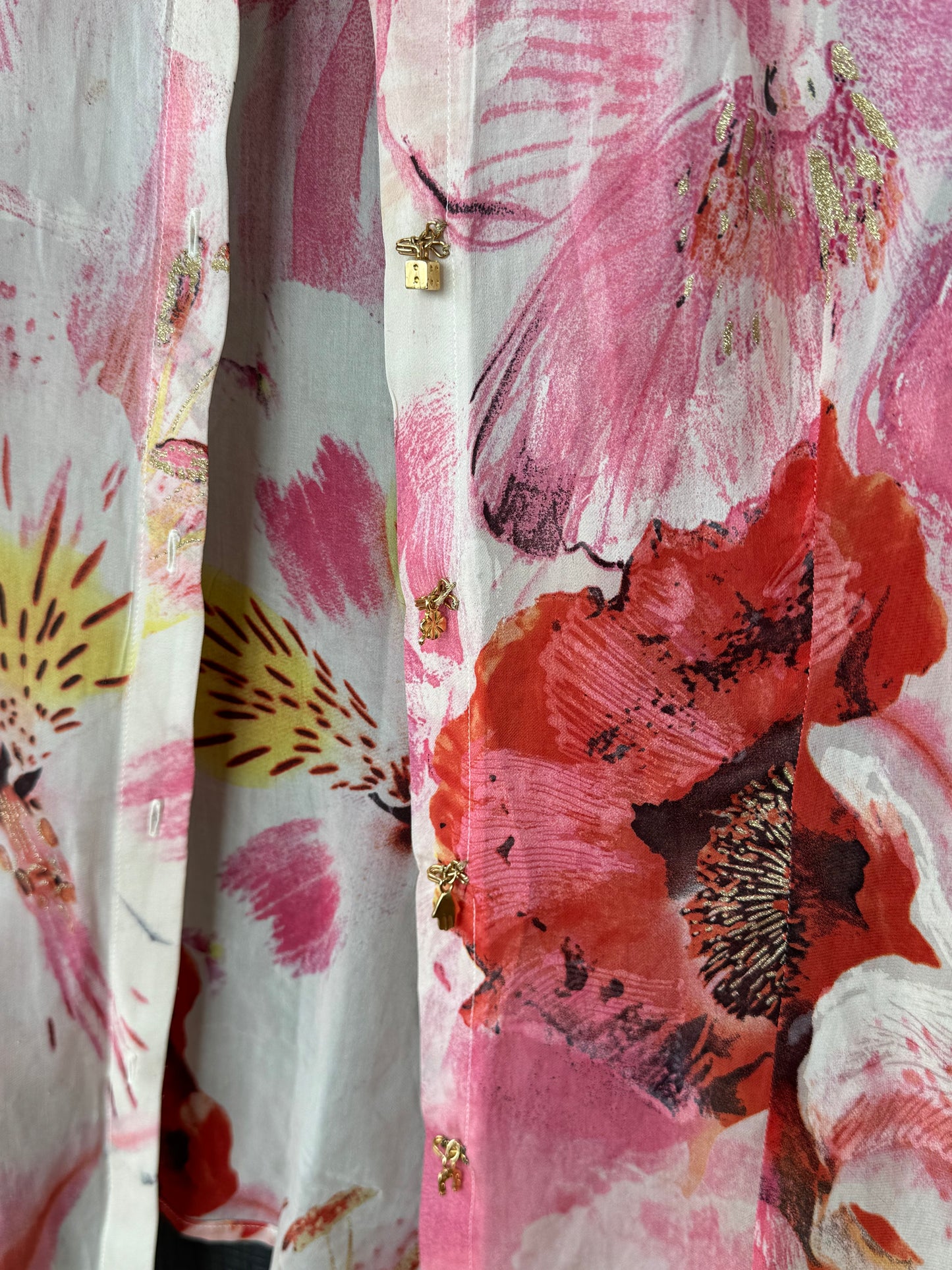 Roberto Cavalli 1990s Silk Charm Top